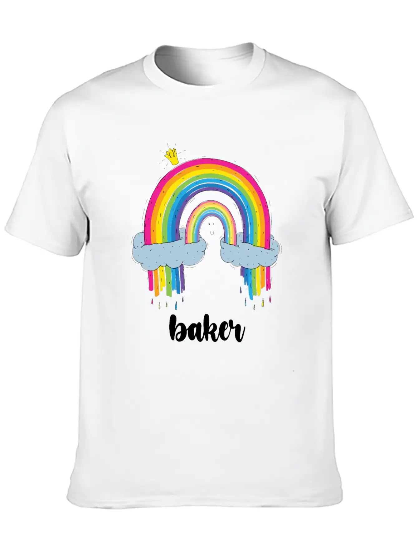Baker Cute Boho Rainbow Unisex Casual T-Shirt – Clean Design For Daily Comfort