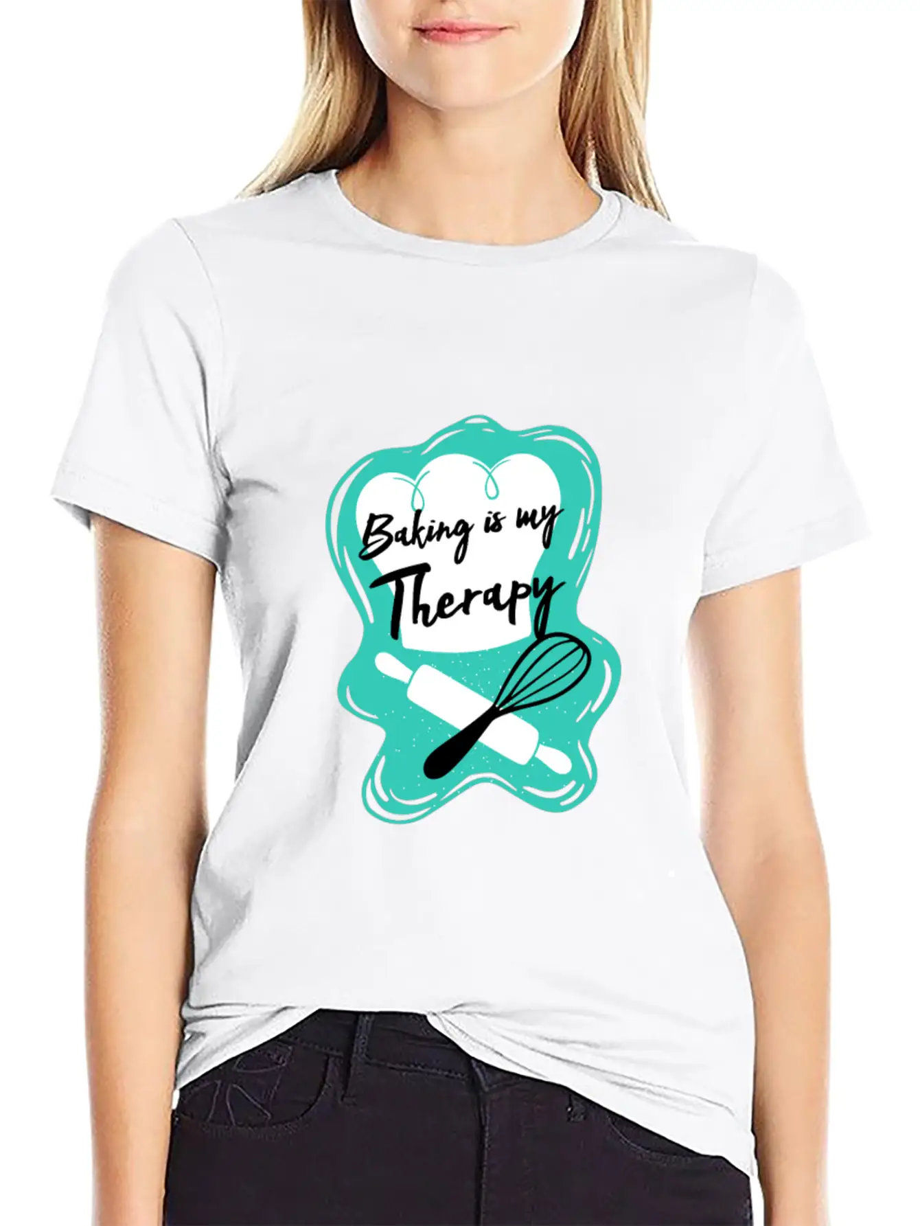 Baking Is My Therapy Lightweight Cotton T-Shirt – Daily Comfort Graphic Shirt