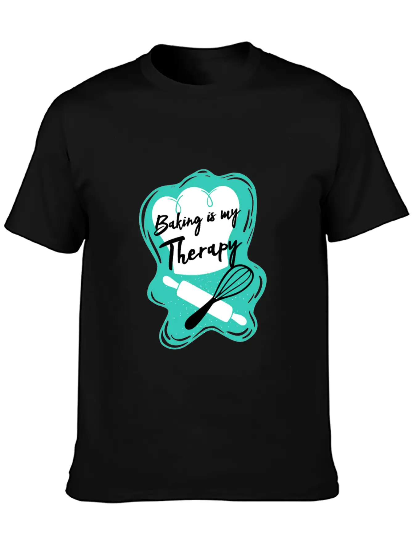 Baking Is My Therapy Lightweight Cotton T-Shirt – Daily Comfort Graphic Shirt