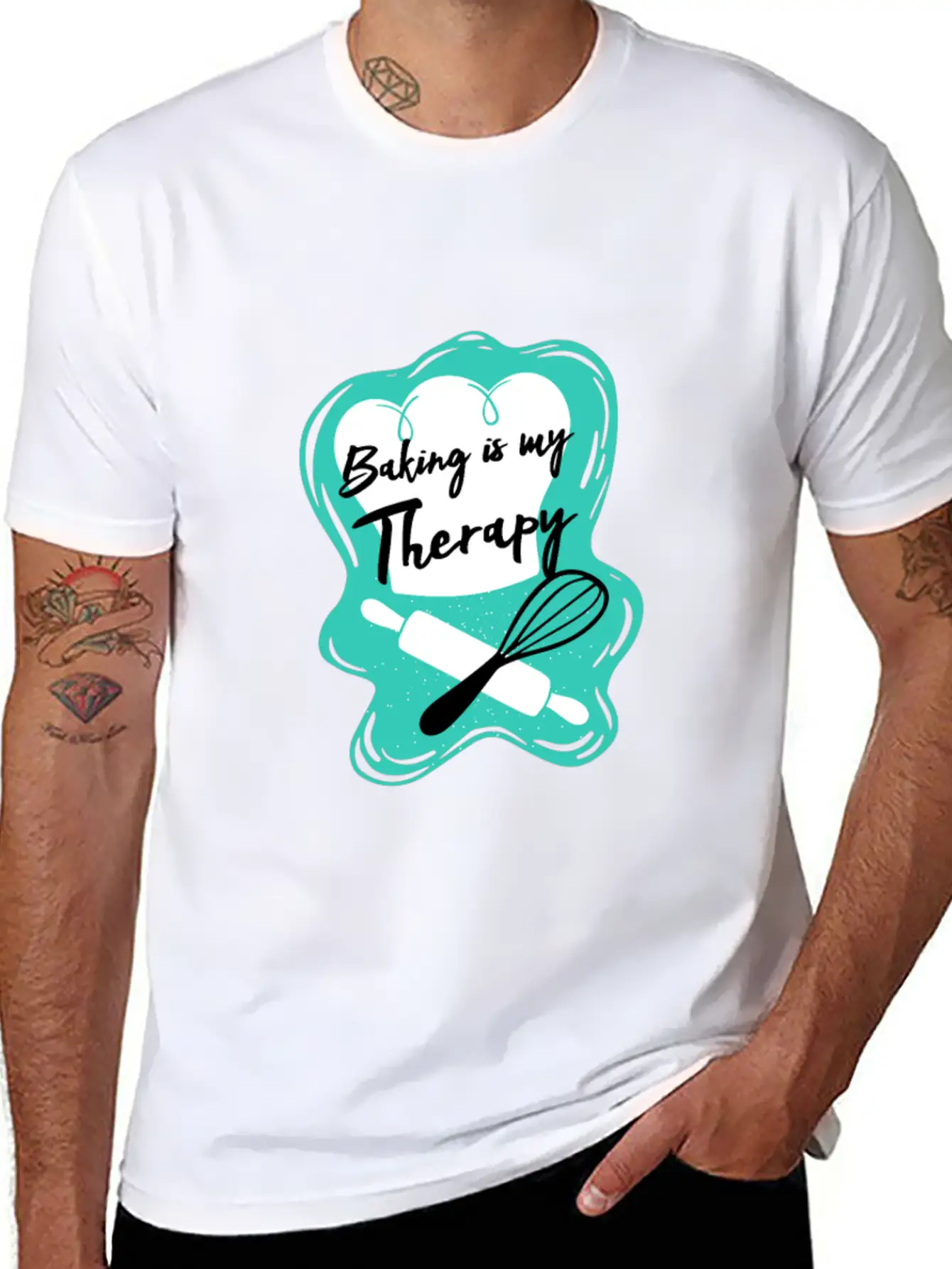 Baking Is My Therapy Lightweight Cotton T-Shirt – Daily Comfort Graphic Shirt