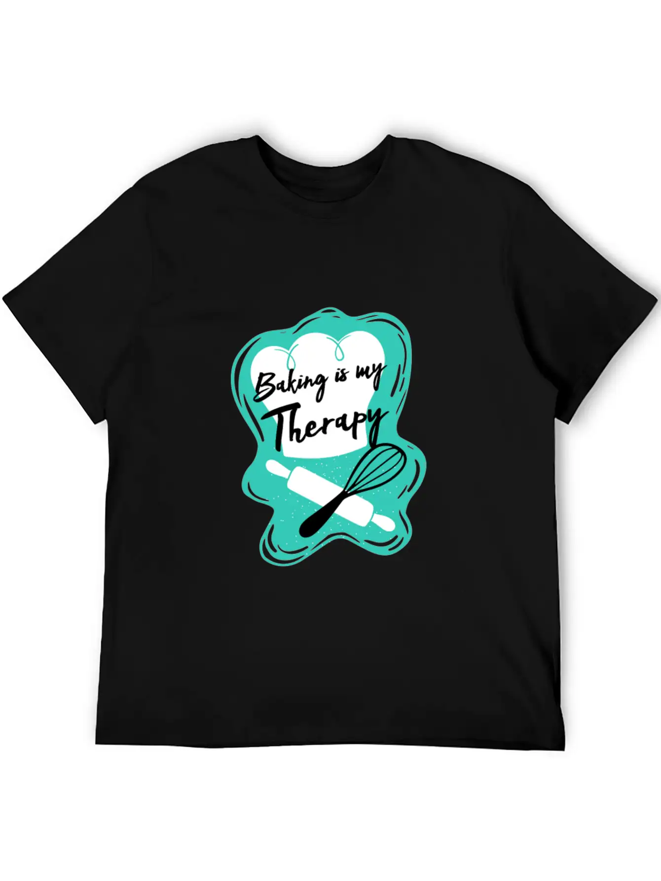 Baking Is My Therapy Lightweight Cotton T-Shirt – Daily Comfort Graphic Shirt