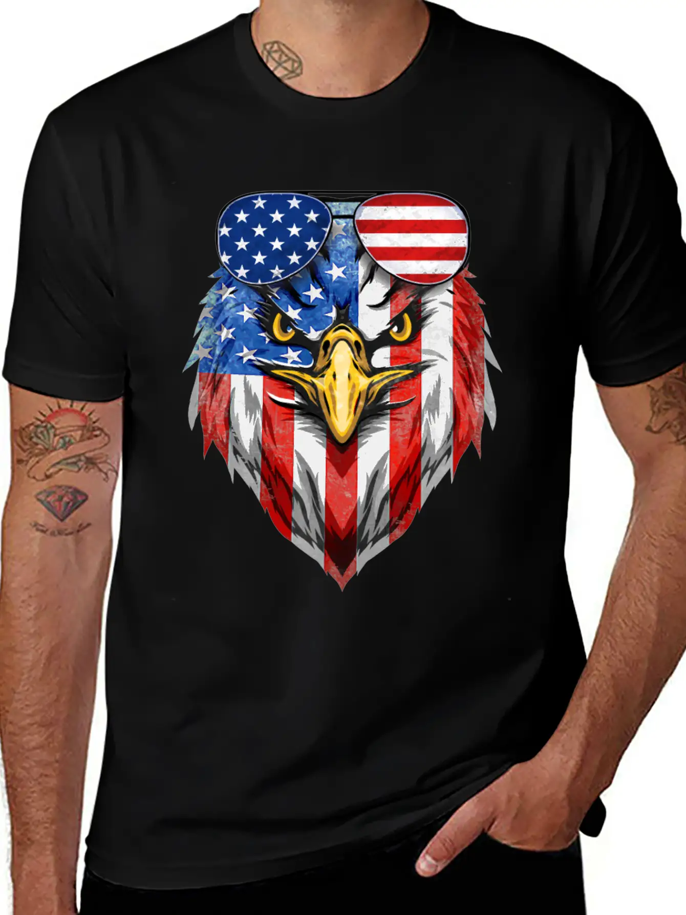 Bald Eagle USA American Flag Country 4th Of July Unisex Casual T-Shirt – Clean Design For Daily Comfort