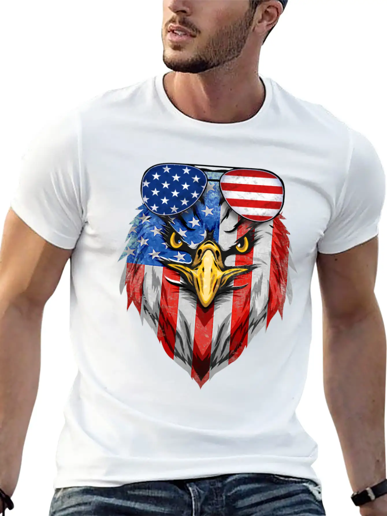 Bald Eagle USA American Flag Country 4th Of July Unisex Casual T-Shirt – Clean Design For Daily Comfort