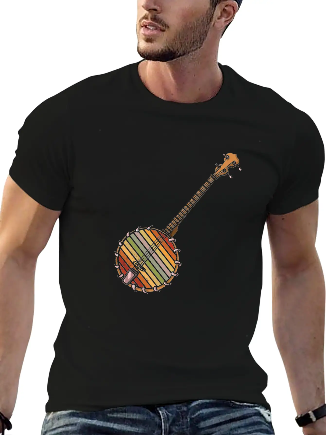 Banjo Shirts For Men Bluegrass Appalachia Folk Comfortable Minimalist Graphic Tee – Summer Style Essential