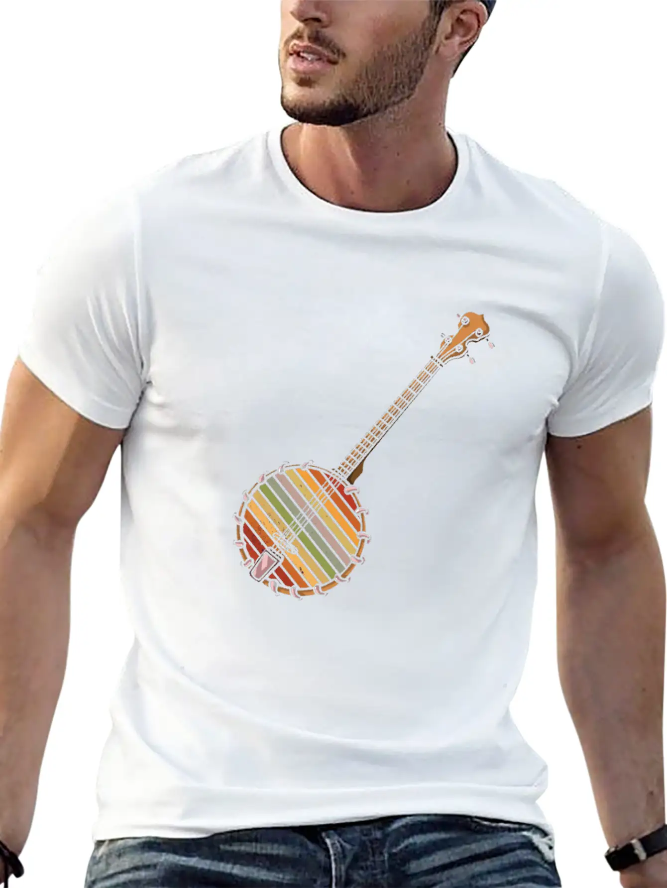 Banjo Shirts For Men Bluegrass Appalachia Folk Comfortable Minimalist Graphic Tee – Summer Style Essential
