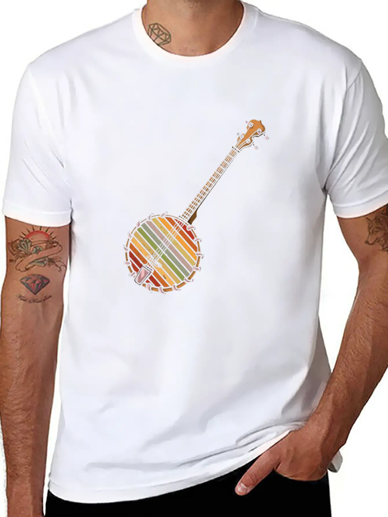 Banjo Shirts For Men Bluegrass Appalachia Folk Comfortable Minimalist Graphic Tee – Summer Style Essential