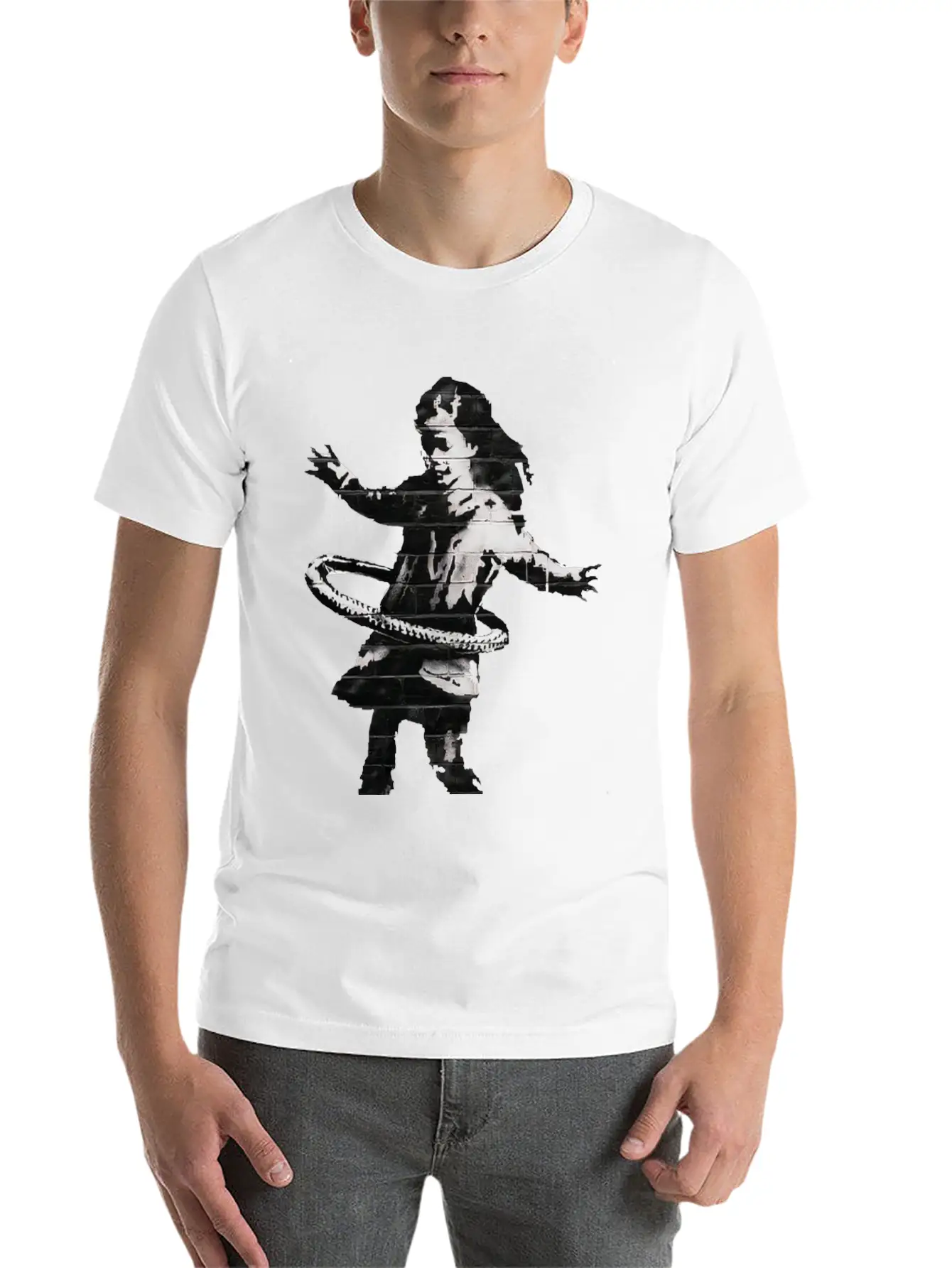 Banksy HulaHoop Girl Nottingham Ilkeston Road Classic Fit Graphic Tee For Daily Comfort – Unisex Cotton Shirt