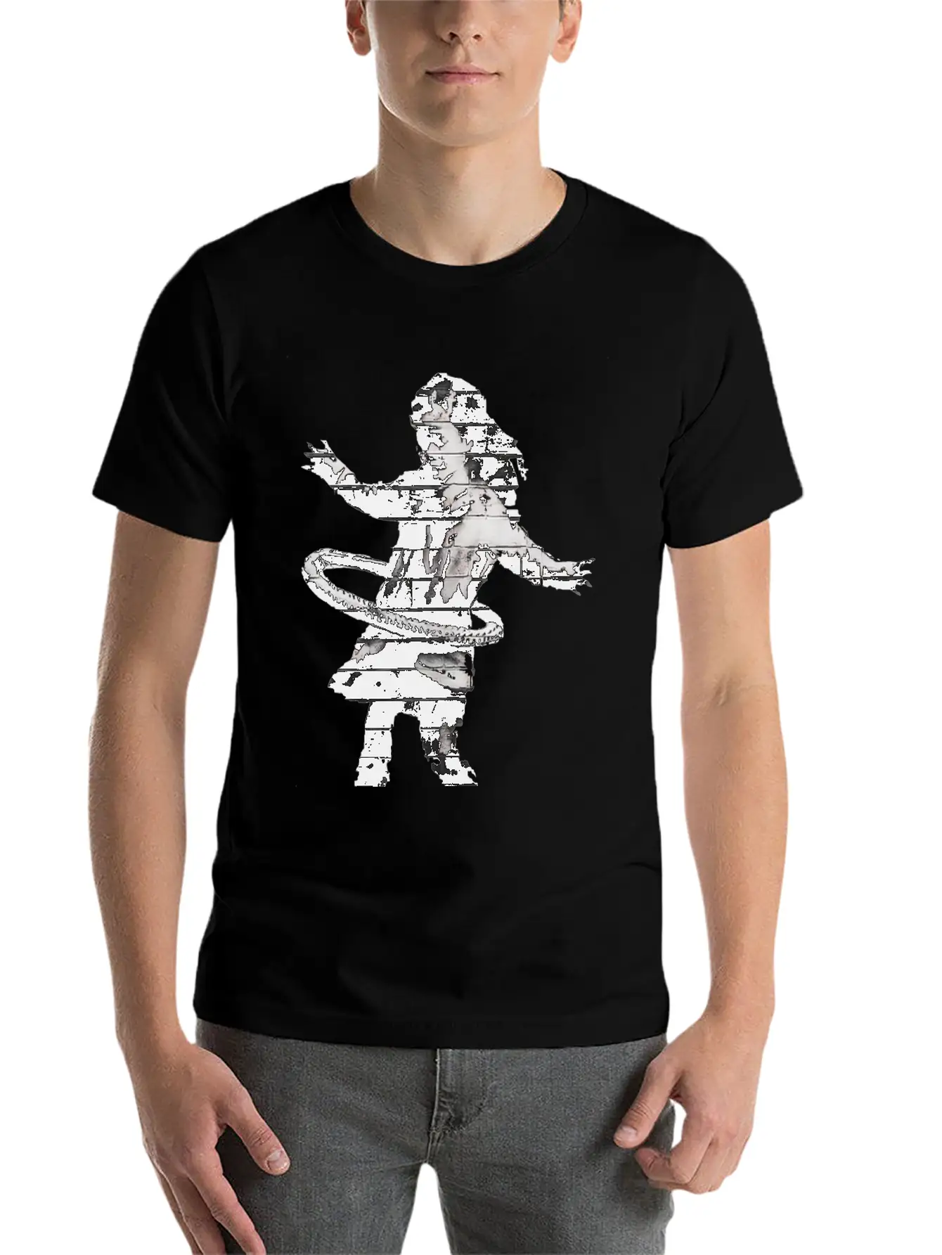 Banksy HulaHoop Girl Nottingham Ilkeston Road Classic Fit Graphic Tee For Daily Comfort – Unisex Cotton Shirt