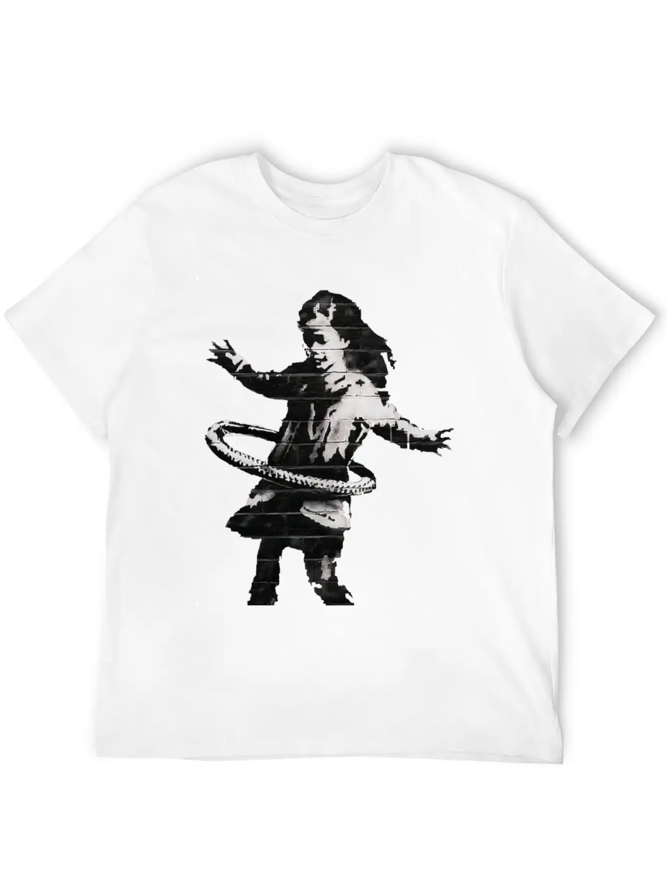 Banksy HulaHoop Girl Nottingham Ilkeston Road Classic Fit Graphic Tee For Daily Comfort – Unisex Cotton Shirt