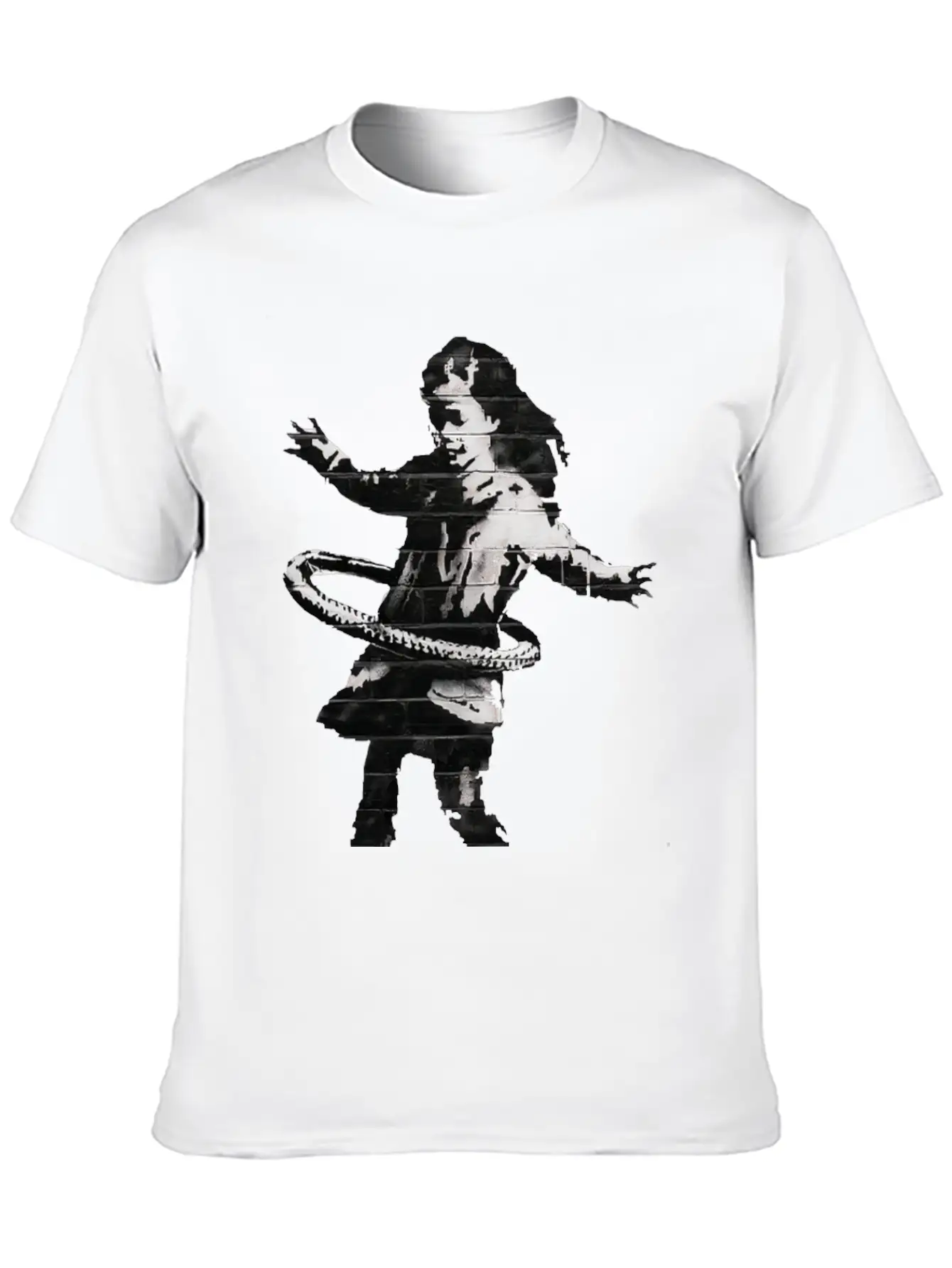 Banksy HulaHoop Girl Nottingham Ilkeston Road Classic Fit Graphic Tee For Daily Comfort – Unisex Cotton Shirt
