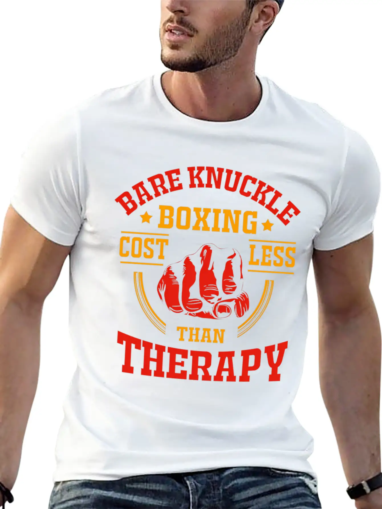 Bare Knuckle Boxing Costs Less Than Therapy Modern Fit Casual T-Shirt – Clean And Versatile Design