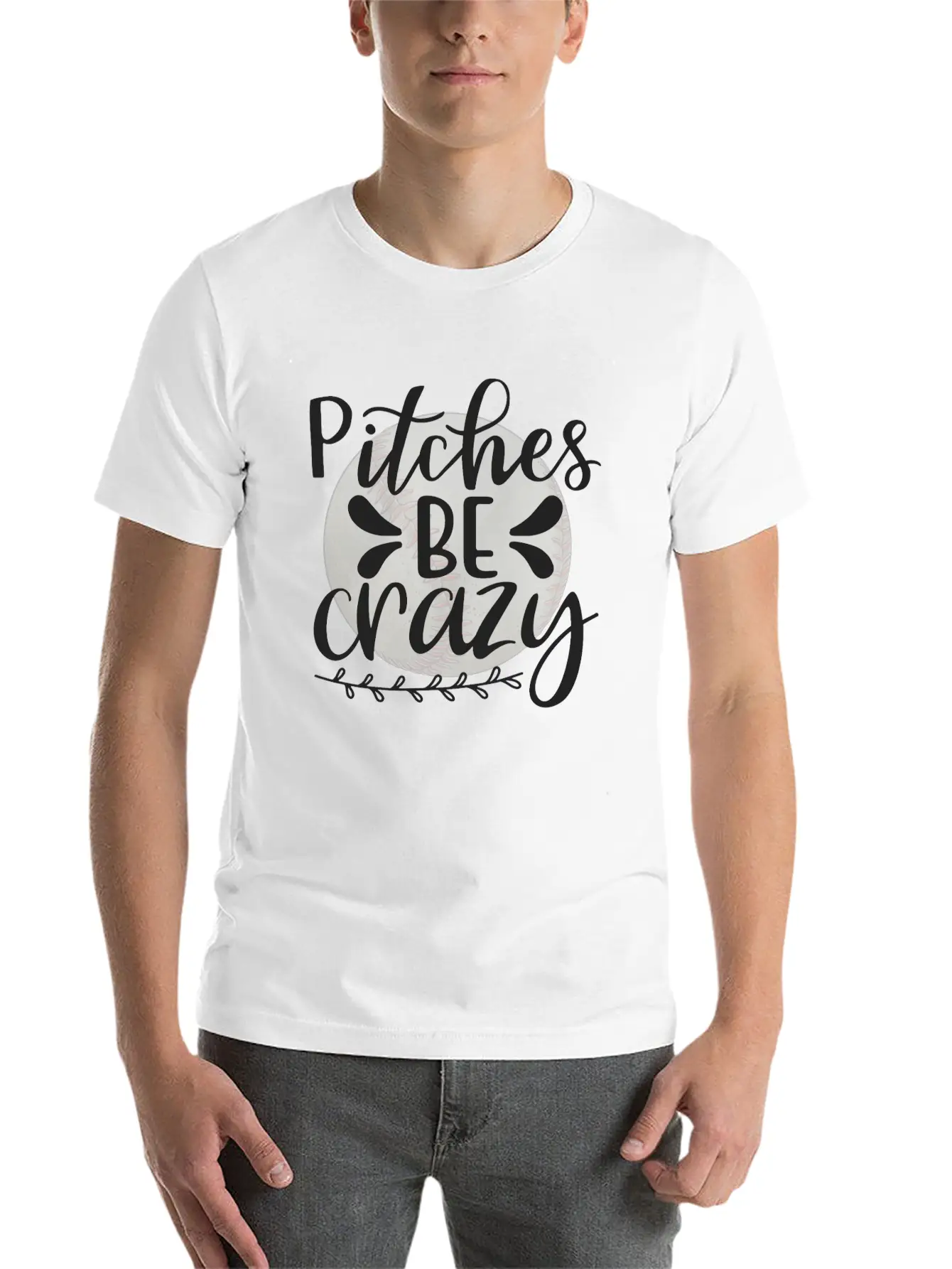 Baseball Lover Quote Pitches BE Crazy Comfortable Minimalist Graphic Tee – Summer Style Essential