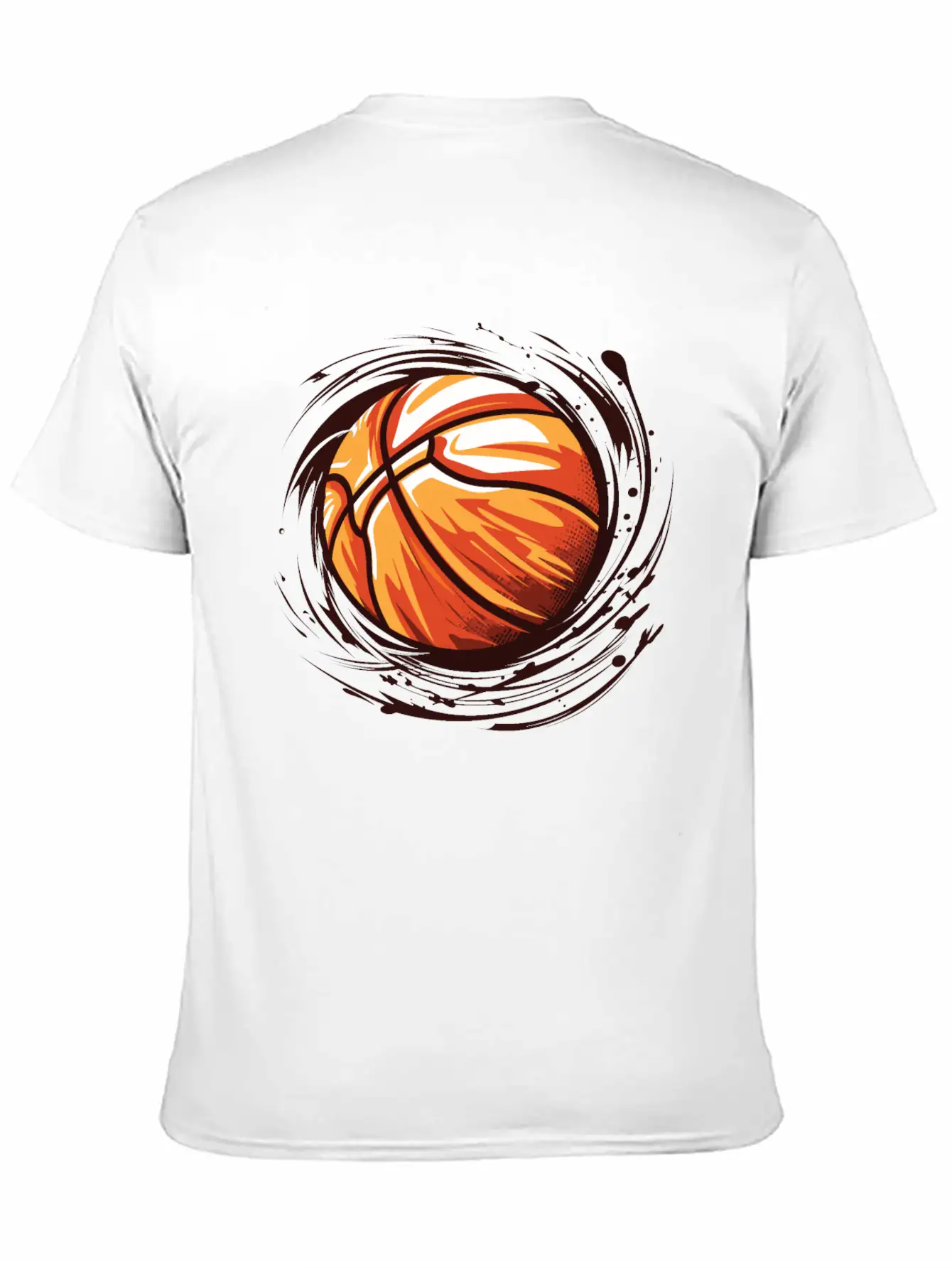 Basketball With Paint Splatter Comfortable Minimalist Graphic Tee – Summer Style Essential