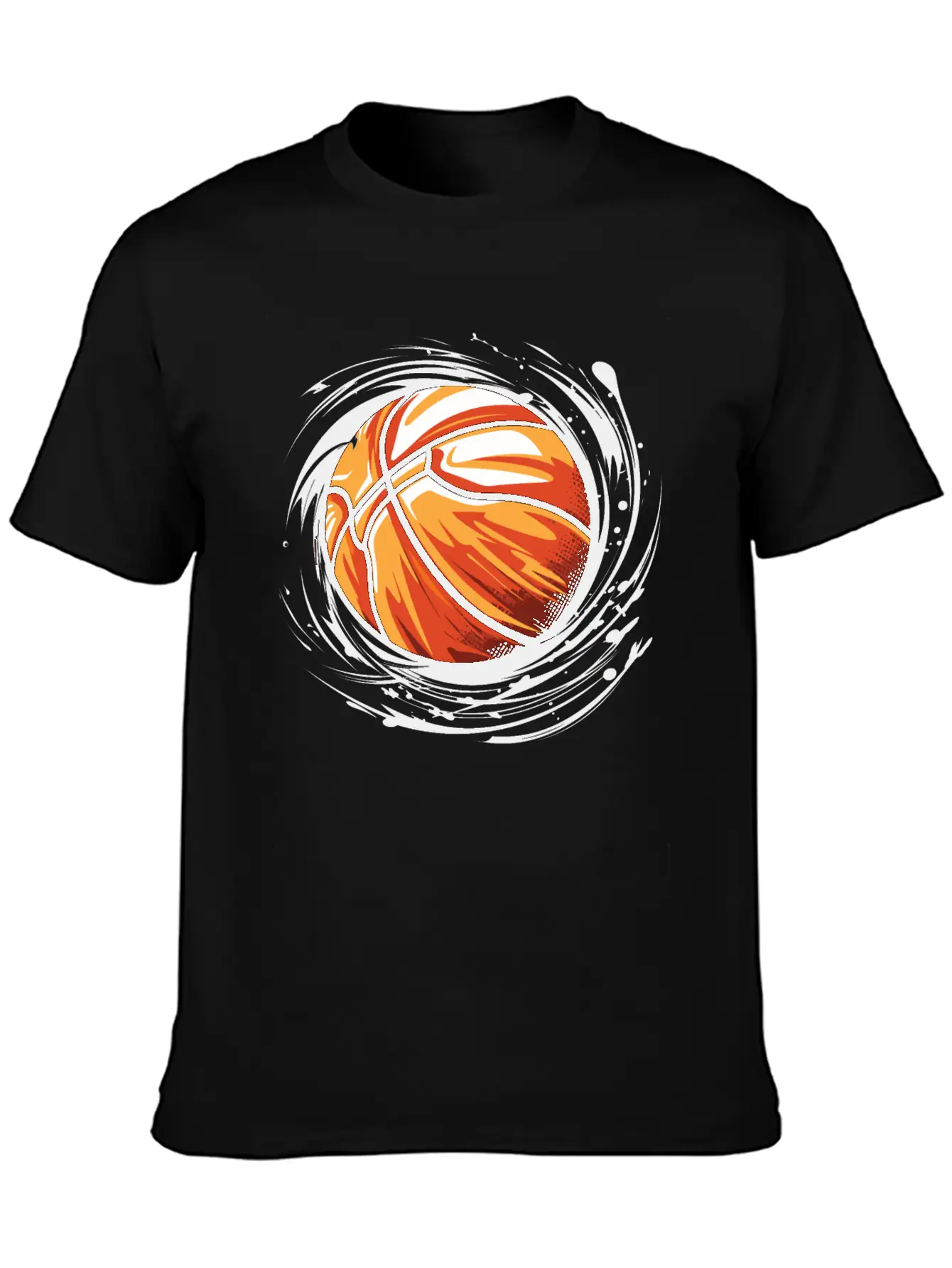 Basketball With Paint Splatter Comfortable Minimalist Graphic Tee – Summer Style Essential