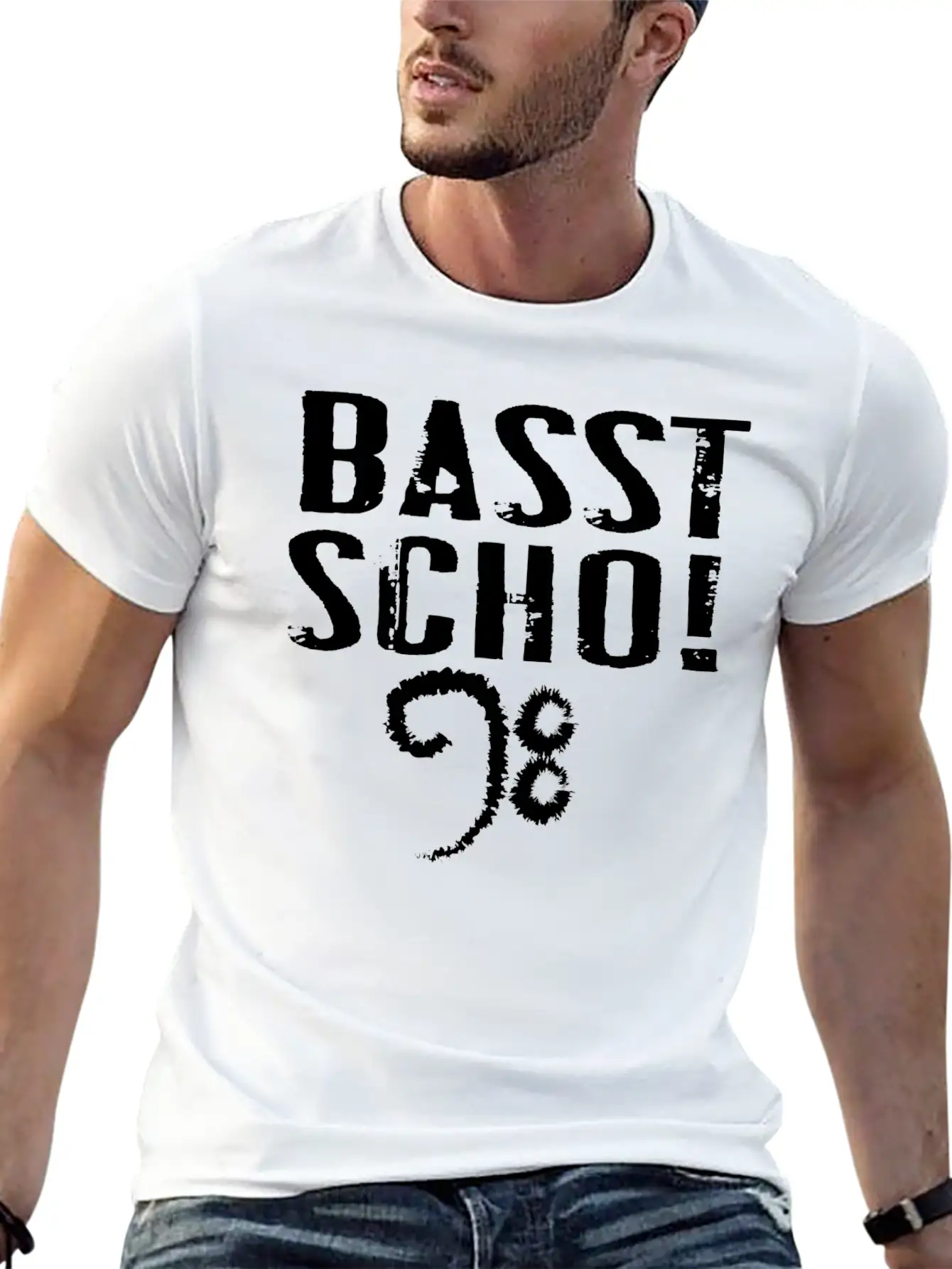Basst Scho Guitar Gift Music Rock Lightweight Cotton T-Shirt – Daily Comfort Graphic Shirt