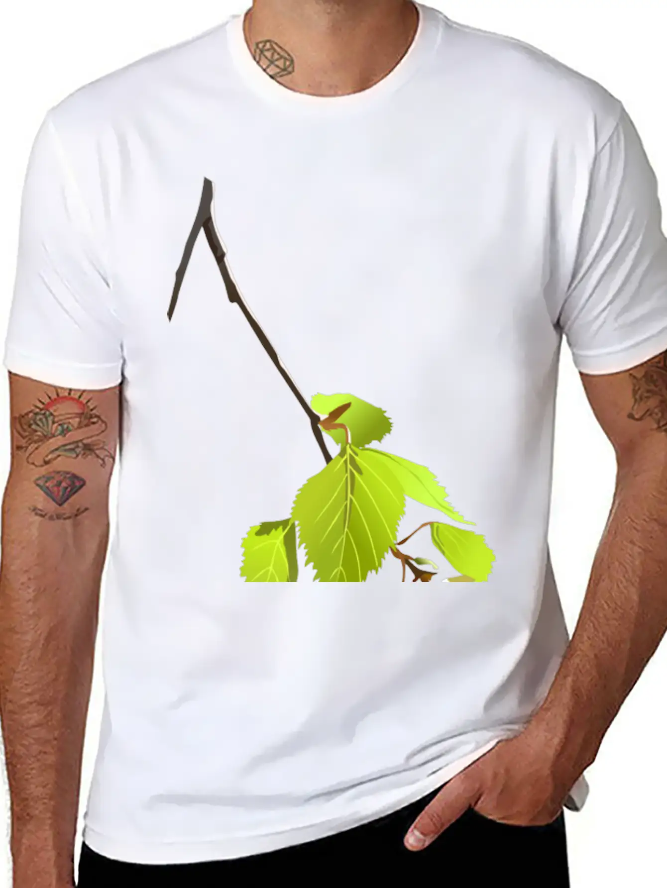 Baum Tree Baumstamm Wald Forest Woods43 Lightweight Cotton T-Shirt – Daily Comfort Graphic Shirt