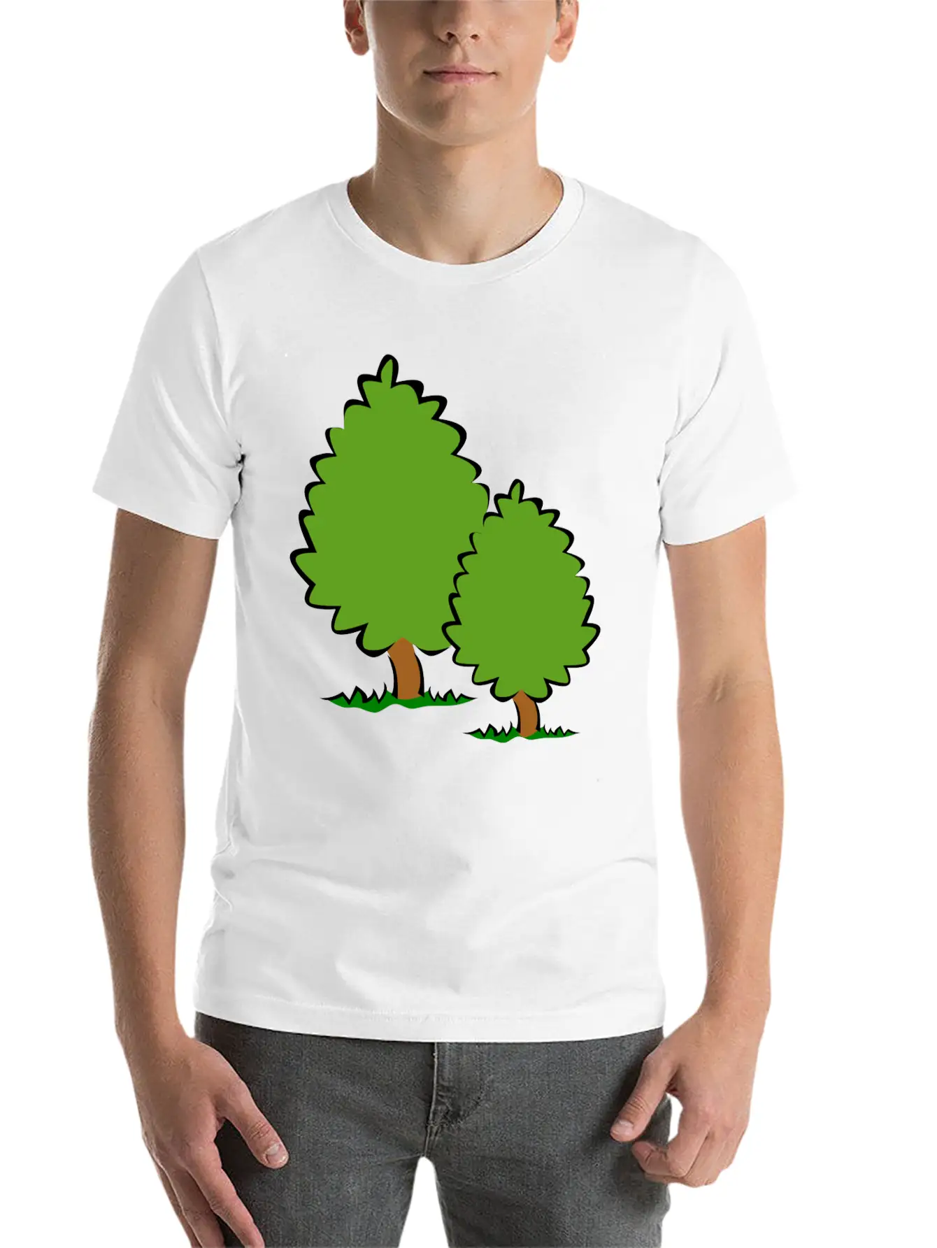 Baum Tree Baumstamm Wald Forest Woods75 Lightweight Cotton T-Shirt – Daily Comfort Graphic Shirt