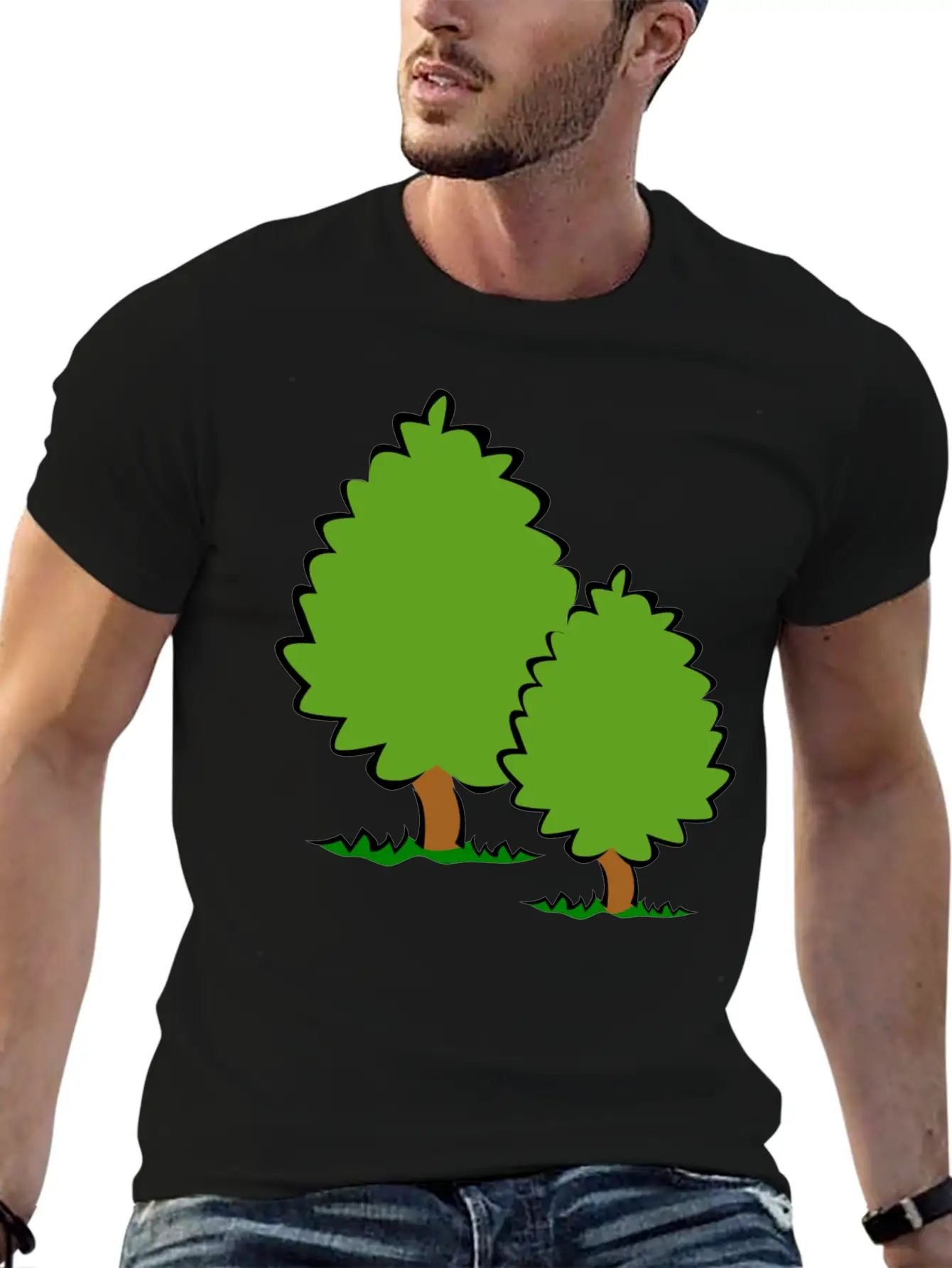 Baum Tree Baumstamm Wald Forest Woods75 Lightweight Cotton T-Shirt – Daily Comfort Graphic Shirt