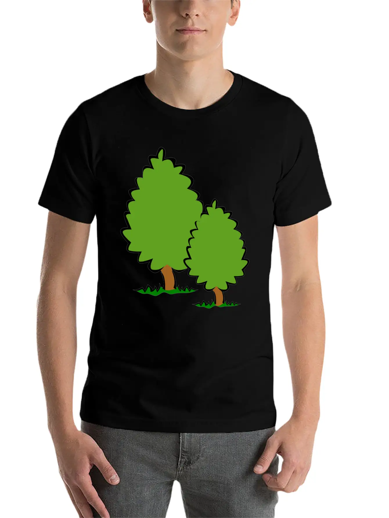 Baum Tree Baumstamm Wald Forest Woods75 Lightweight Cotton T-Shirt – Daily Comfort Graphic Shirt