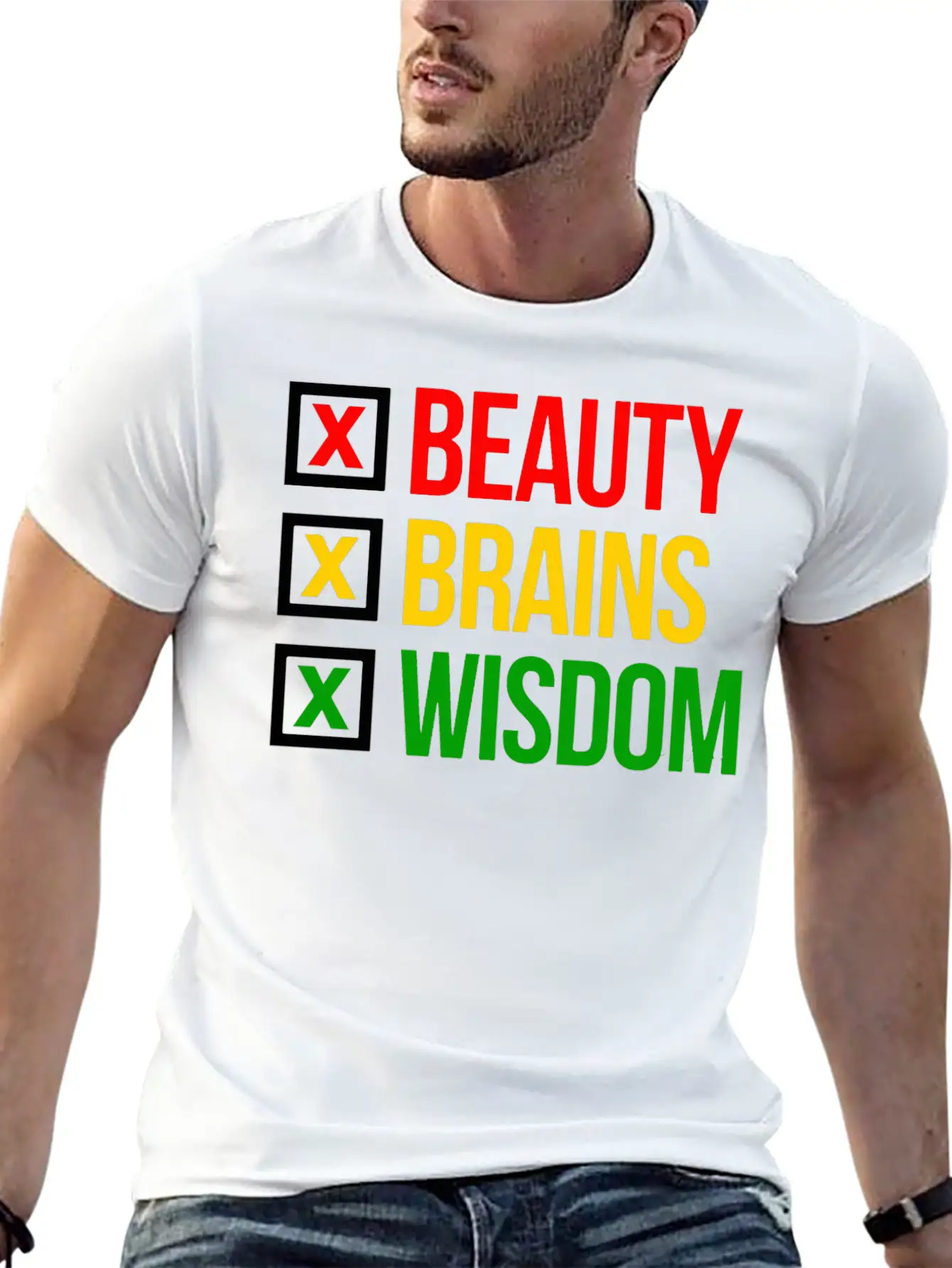 BBW Beauty Brains Wisdom Unisex Casual T-Shirt – Clean Design For Daily Comfort