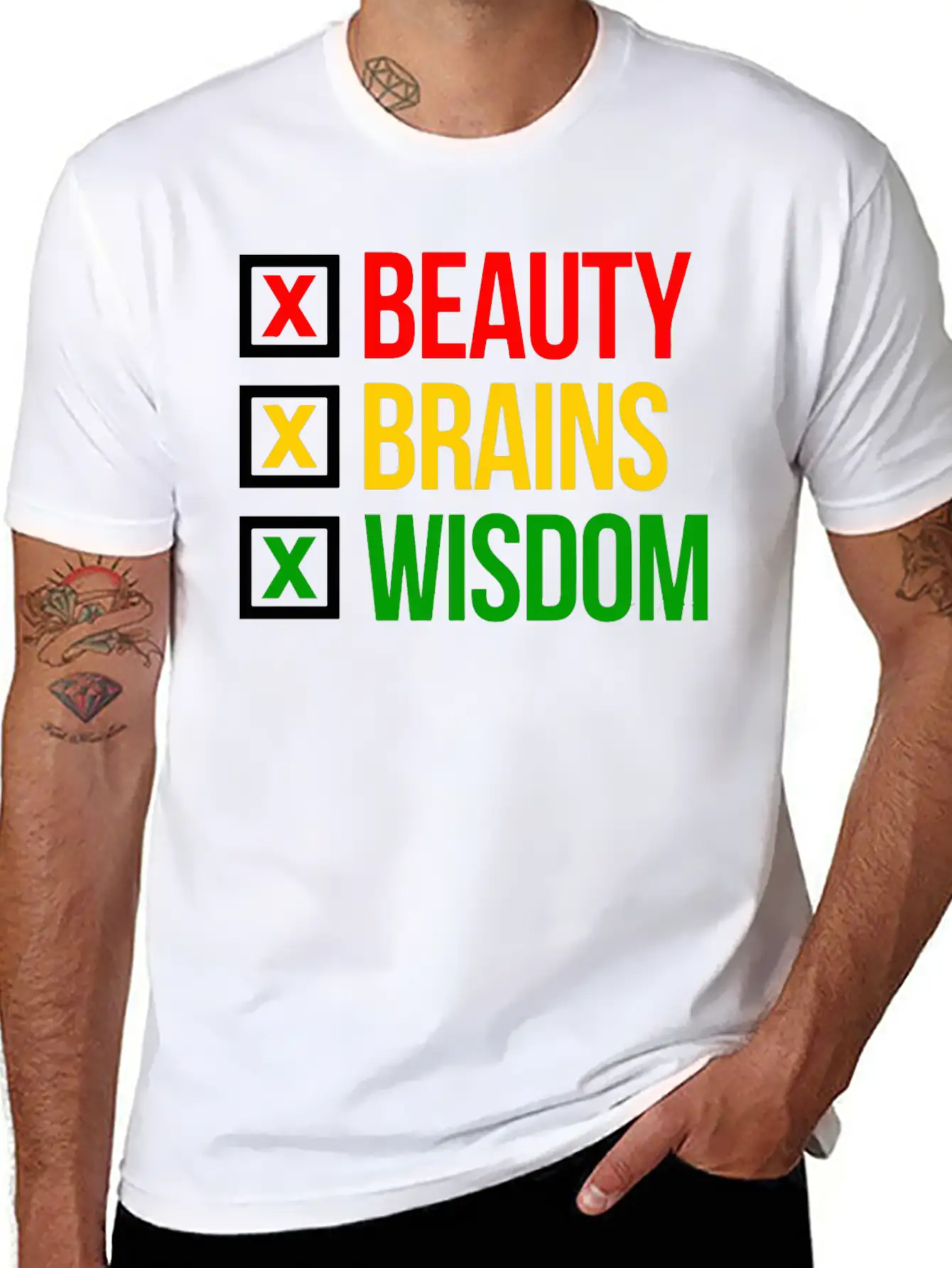 BBW Beauty Brains Wisdom Unisex Casual T-Shirt – Clean Design For Daily Comfort