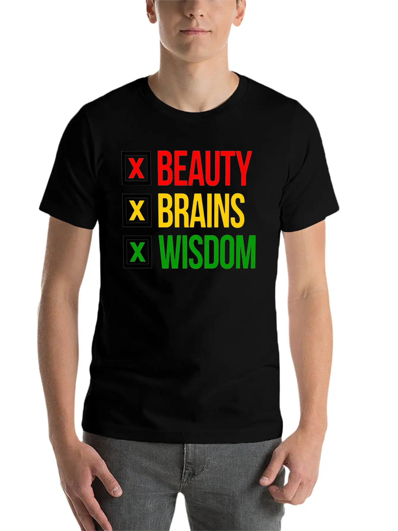 BBW Beauty Brains Wisdom Unisex Casual T-Shirt – Clean Design For Daily Comfort