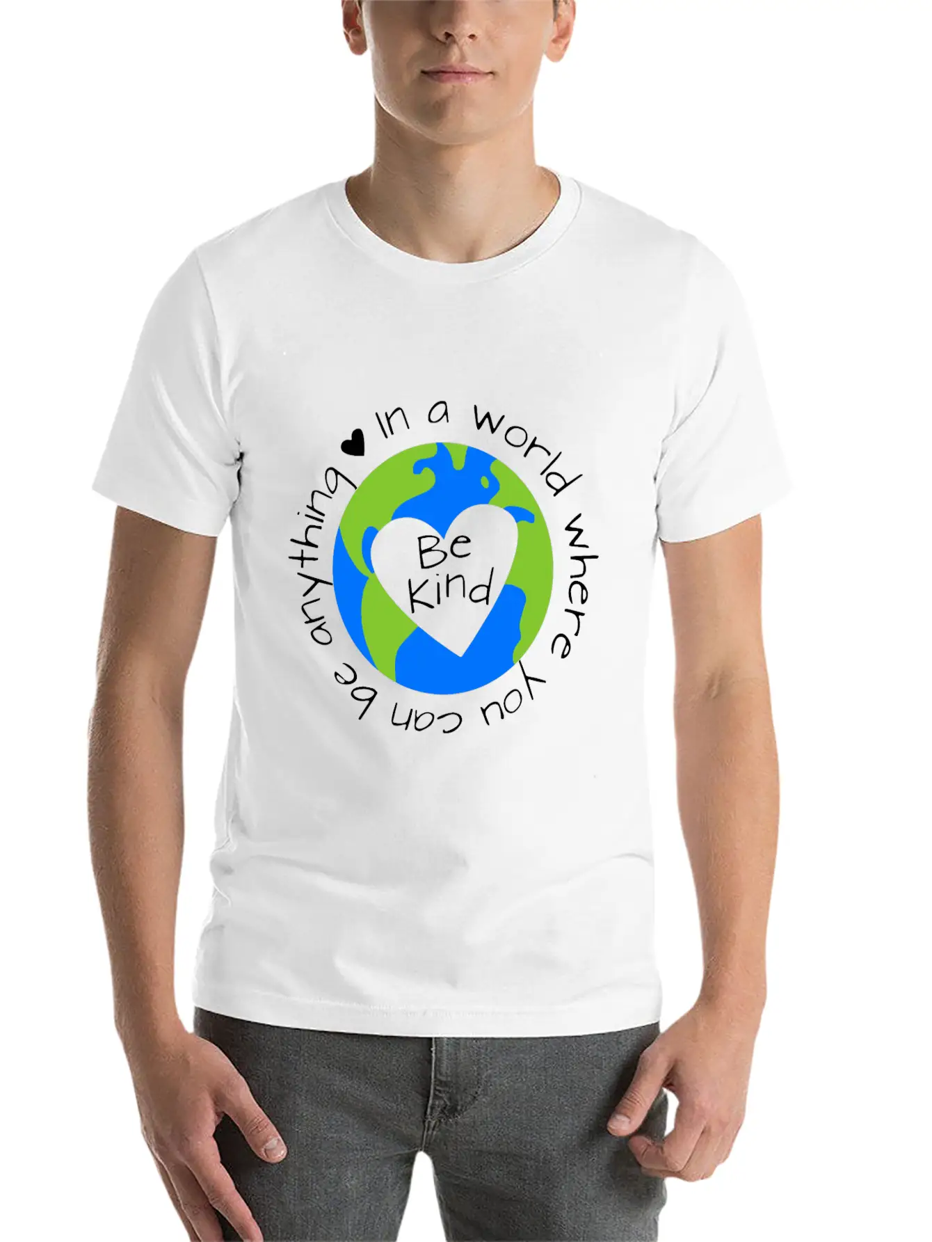 Be Anything Be Kind World Anti Bullying Lesson Dau Relaxed Everyday Tee – Lightweight And Durable Cotton