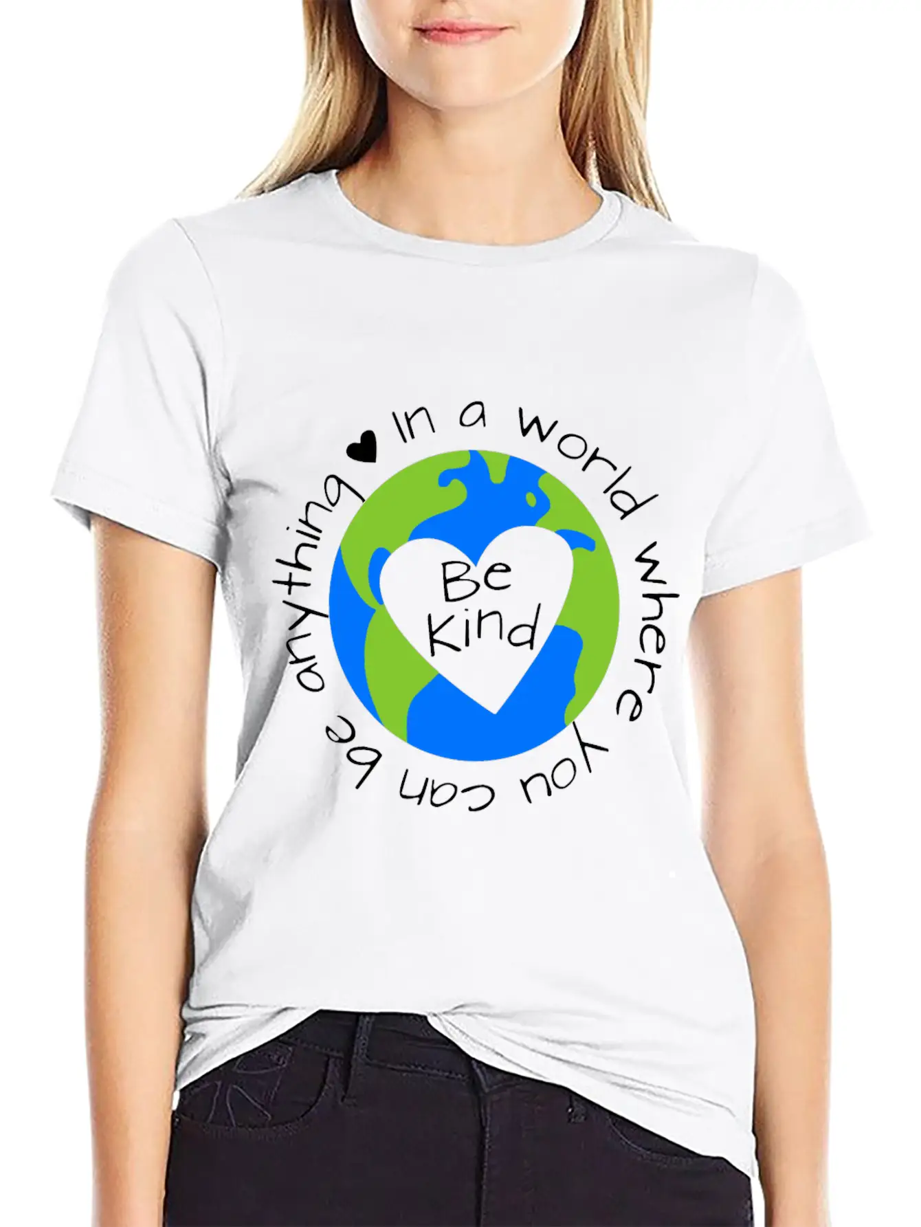 Be Anything Be Kind World Anti Bullying Lesson Dau Relaxed Everyday Tee – Lightweight And Durable Cotton
