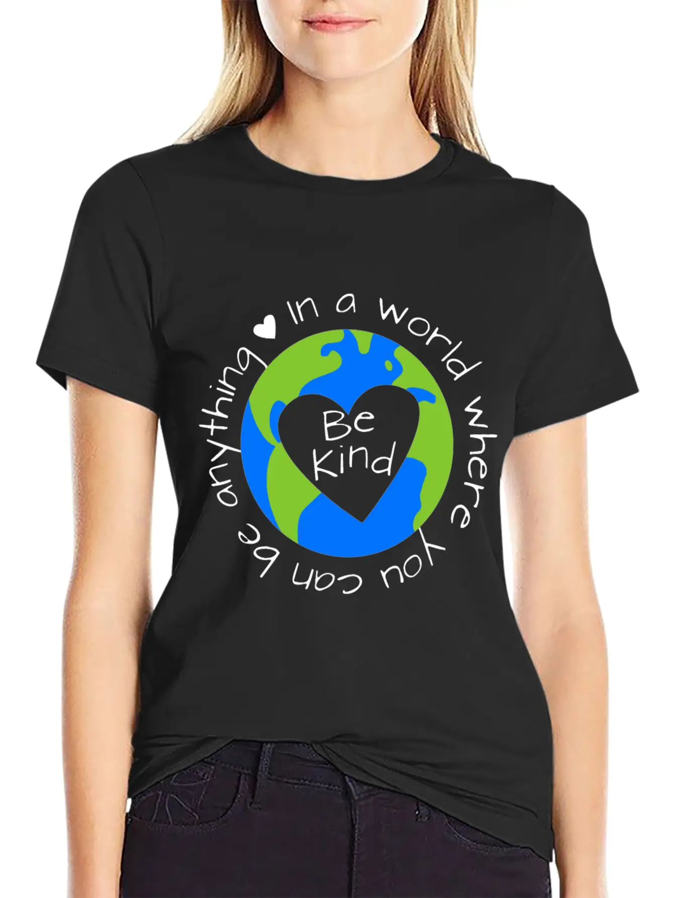 Be Anything Be Kind World Anti Bullying Lesson Dau Relaxed Everyday Tee – Lightweight And Durable Cotton