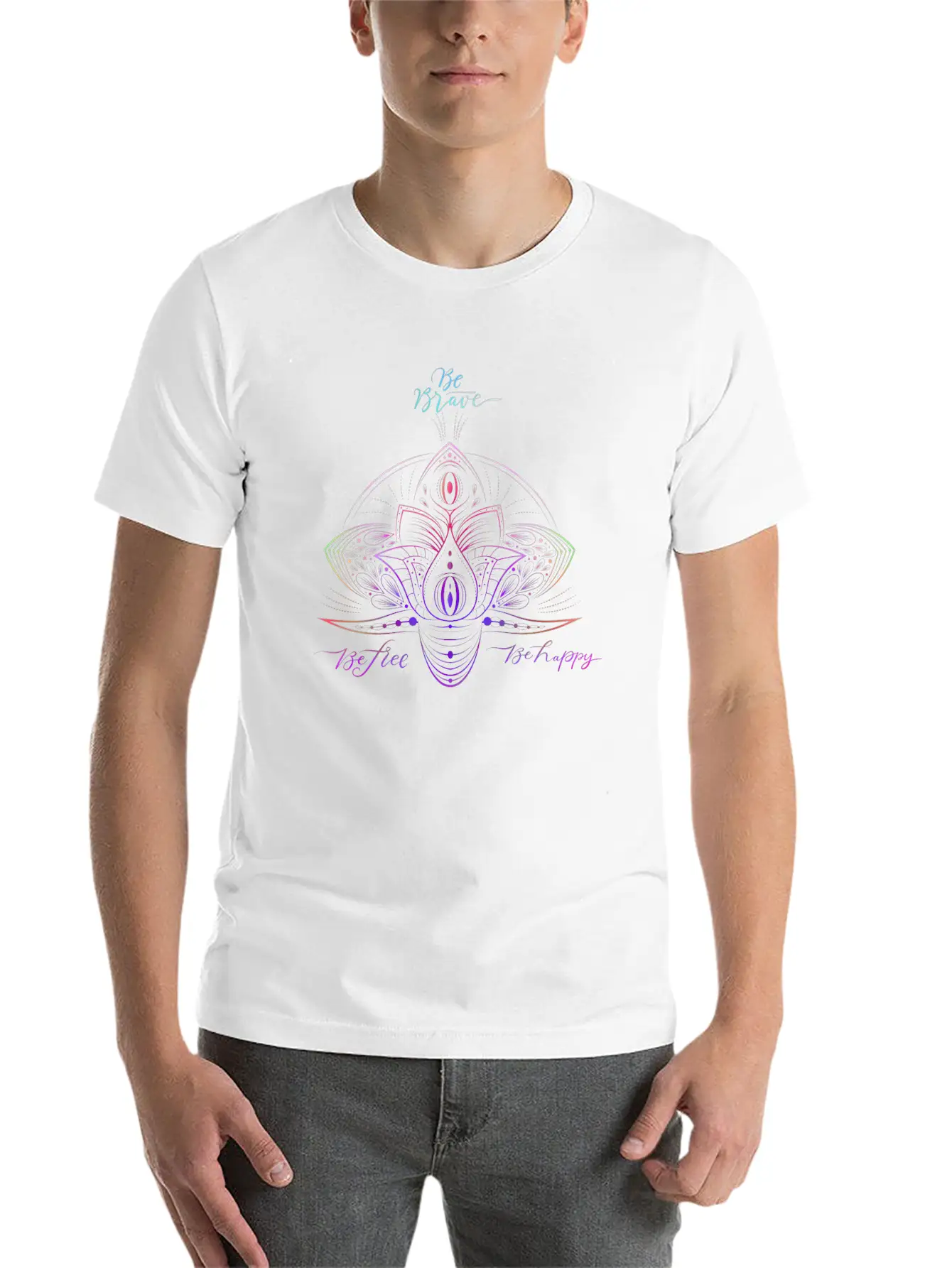 Be Brave - Be Free - Be Happy Relaxed Everyday Tee – Lightweight And Durable Cotton