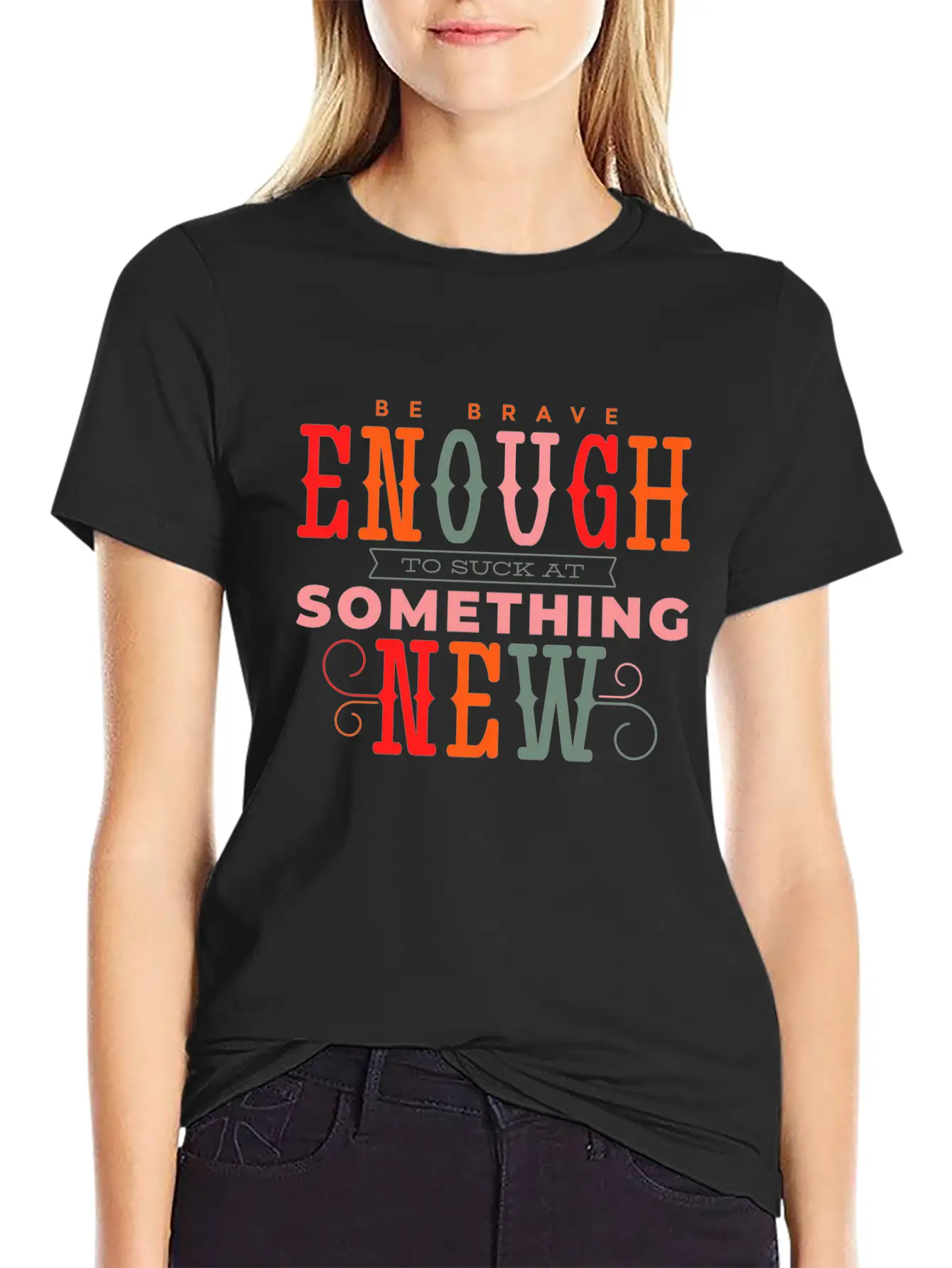 Be Brave Quote Lettering Unique Design Typography Relaxed Everyday Tee – Lightweight And Durable Cotton