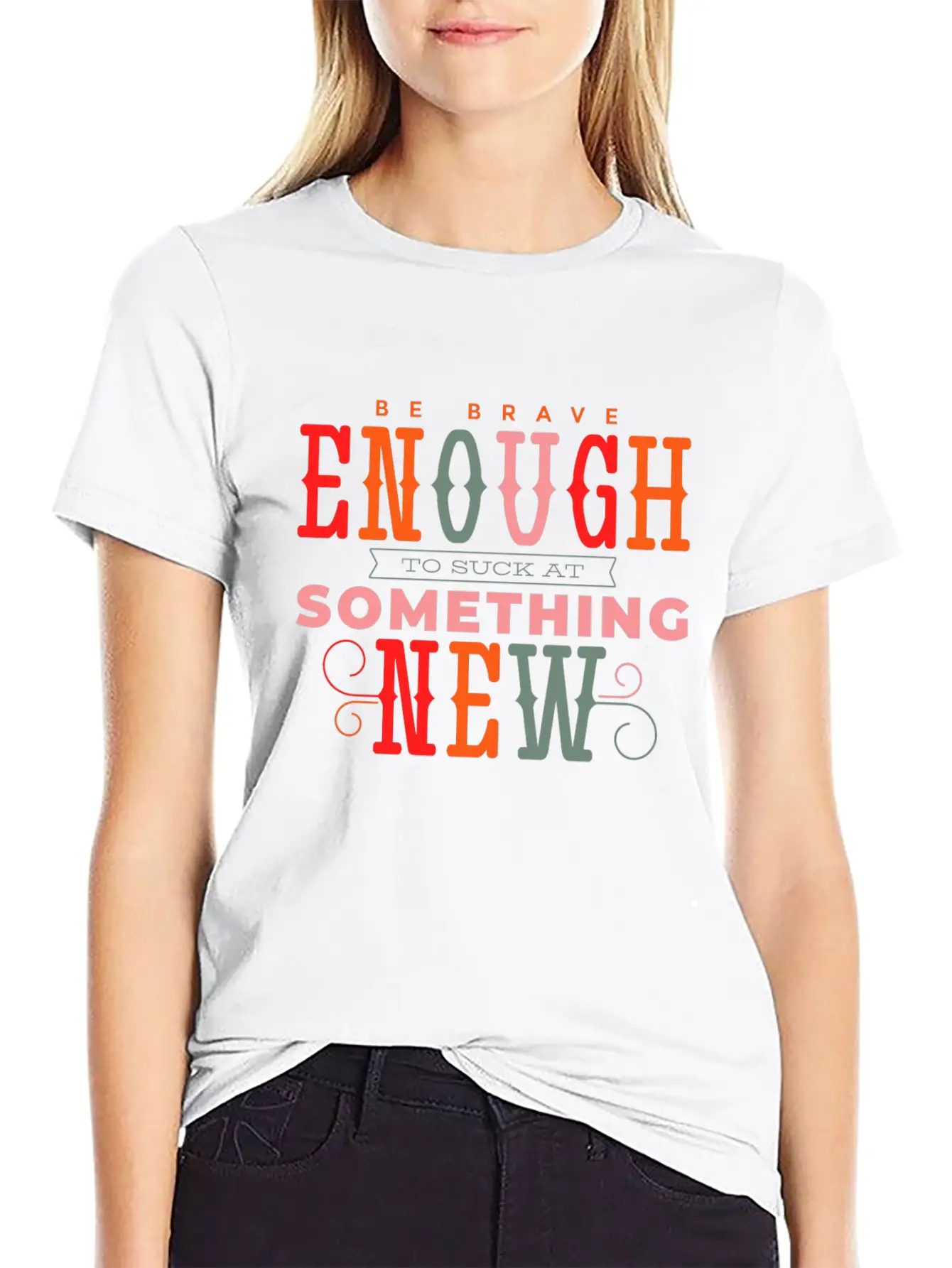 Be Brave Quote Lettering Unique Design Typography Relaxed Everyday Tee – Lightweight And Durable Cotton