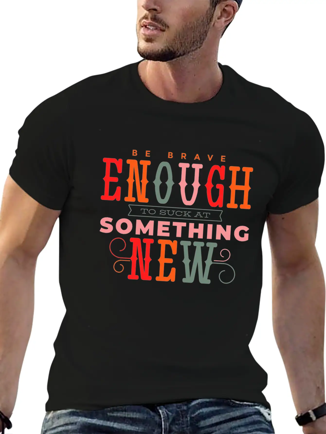 Be Brave Quote Lettering Unique Design Typography Relaxed Everyday Tee – Lightweight And Durable Cotton