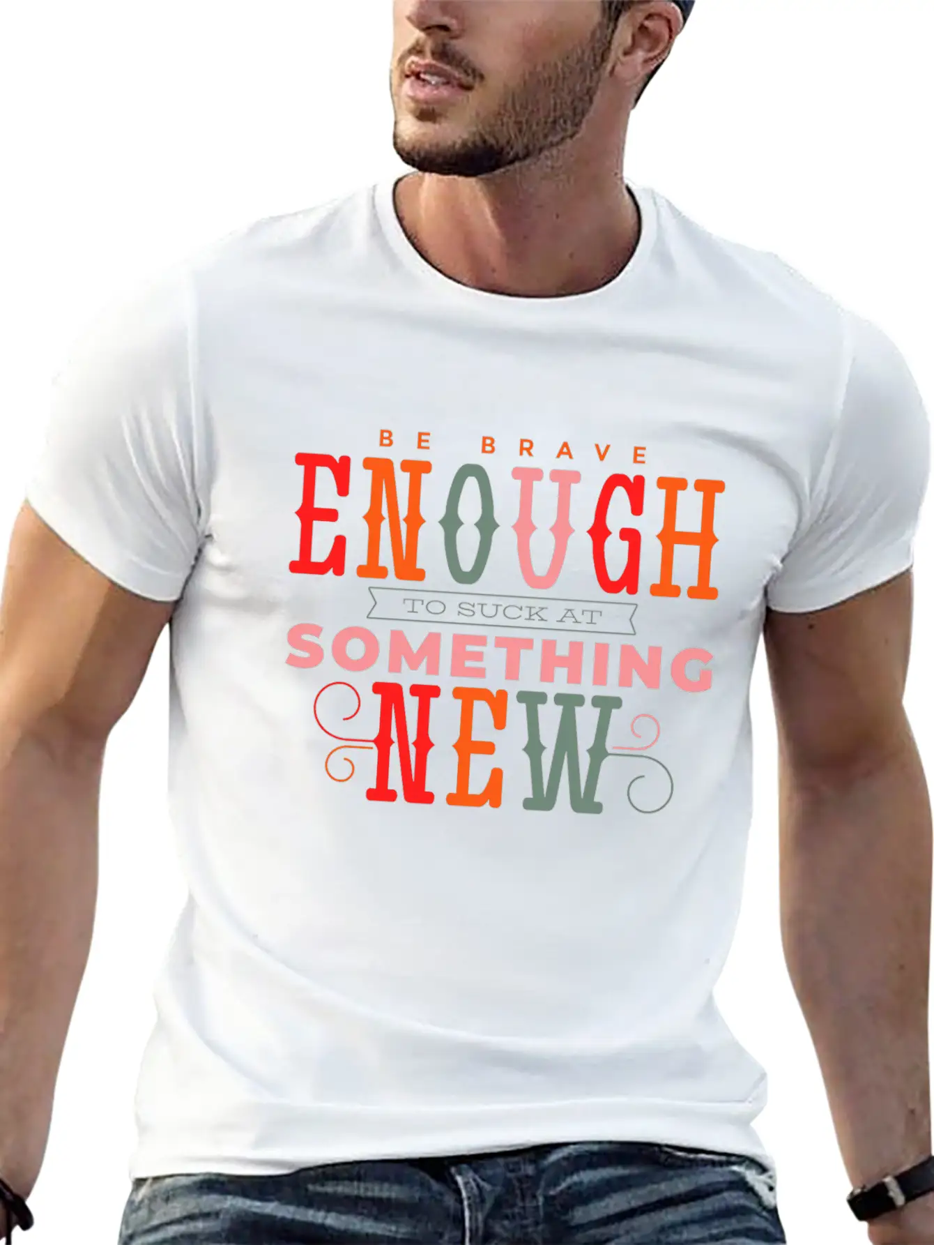 Be Brave Quote Lettering Unique Design Typography Relaxed Everyday Tee – Lightweight And Durable Cotton
