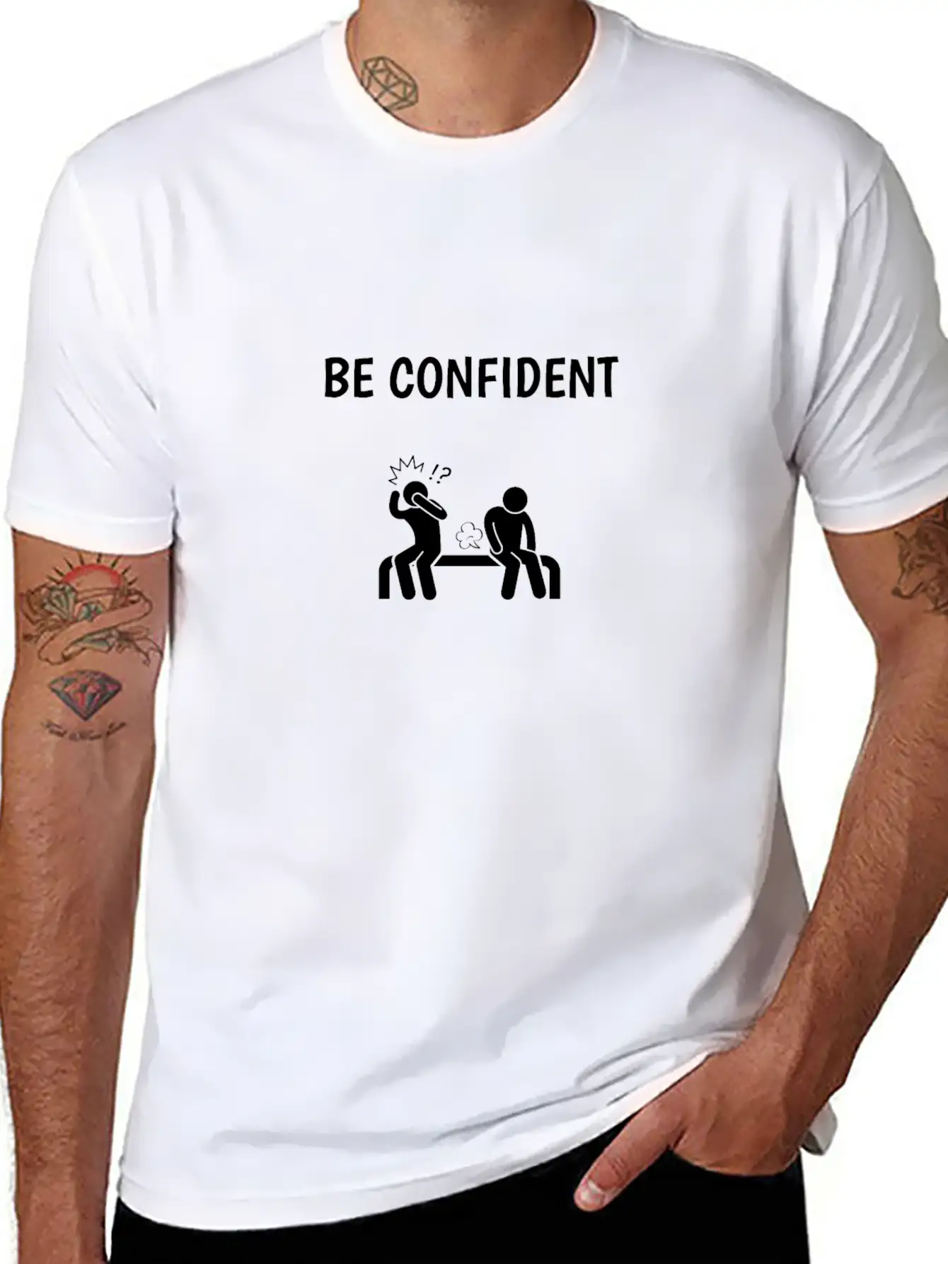 BE CONFIDENT BLACK Classic Fit Graphic Tee For Daily Comfort – Unisex Cotton Shirt
