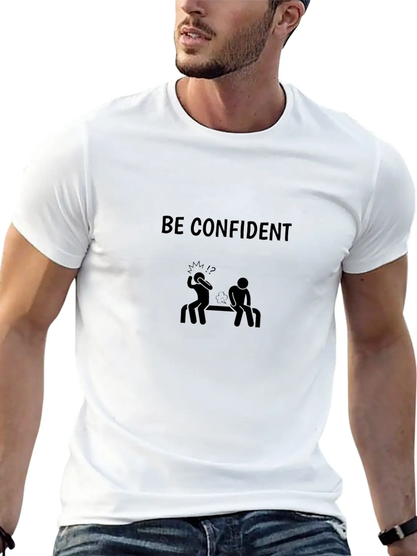 BE CONFIDENT BLACK Classic Fit Graphic Tee For Daily Comfort – Unisex Cotton Shirt