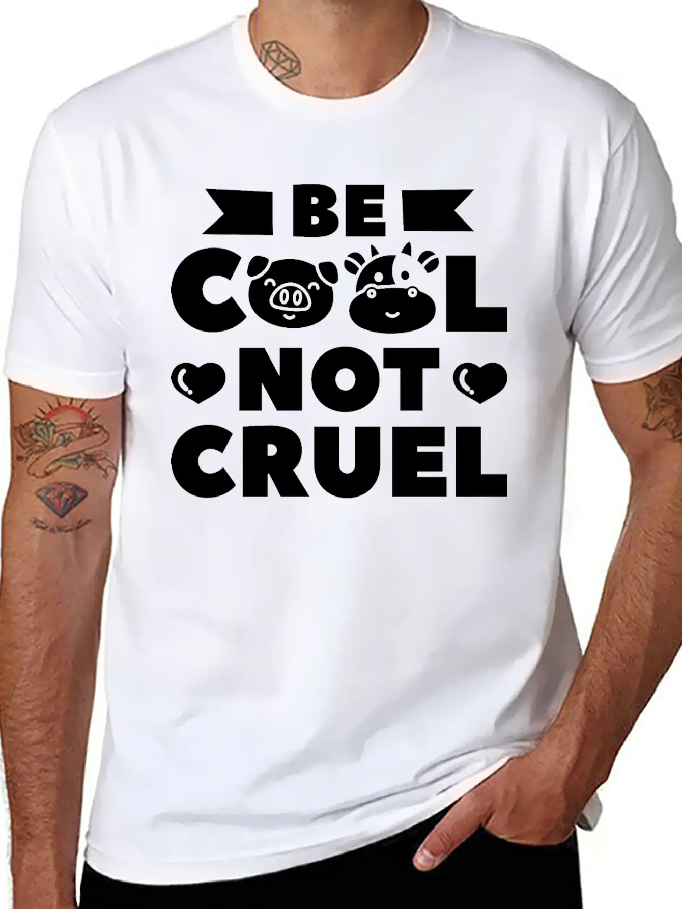 Be Cool Not Cruel Vegan Vegetarian Plant Based Classic Fit Graphic Tee For Daily Comfort – Unisex Cotton Shirt