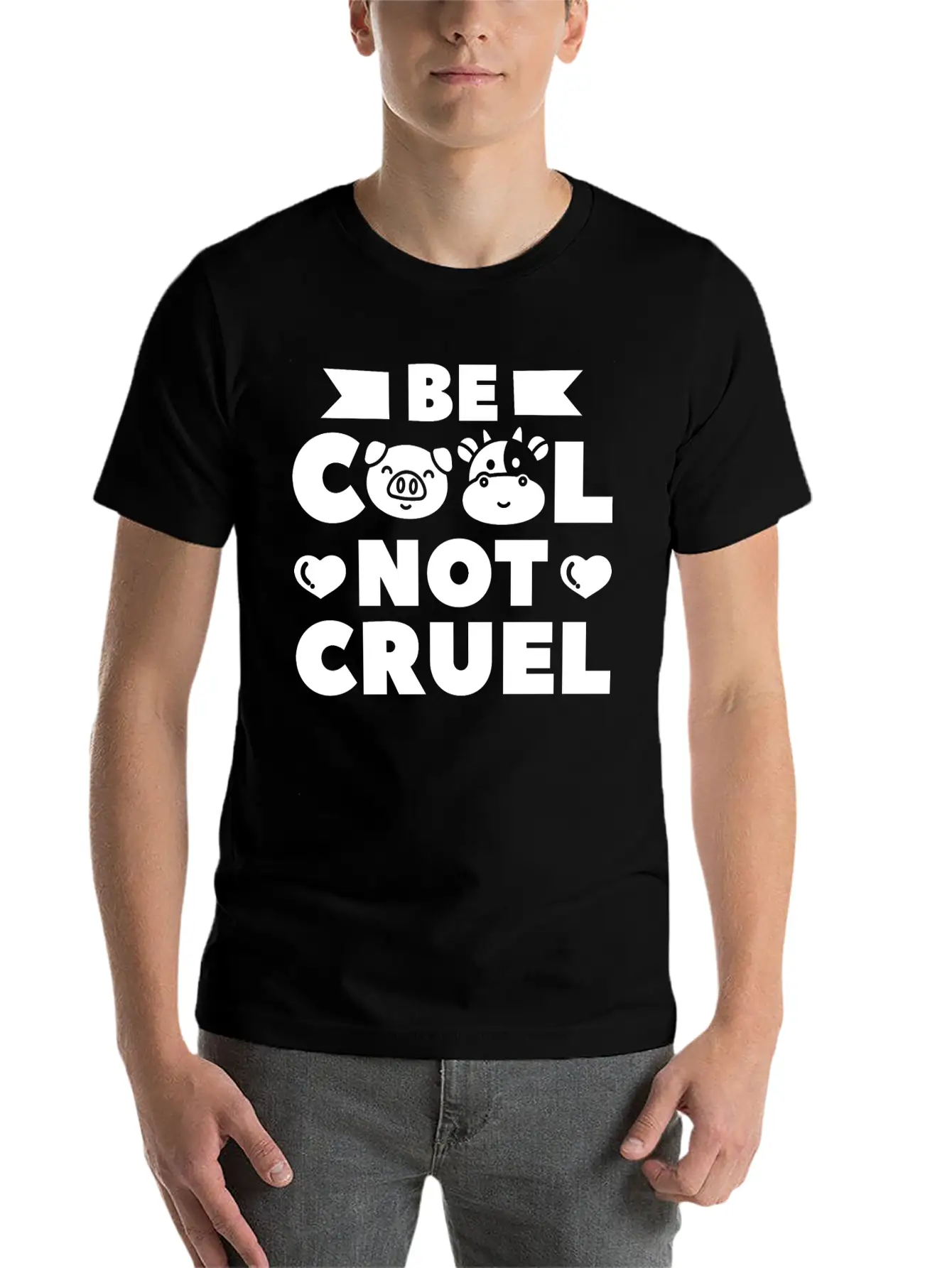 Be Cool Not Cruel Vegan Vegetarian Plant Based Classic Fit Graphic Tee For Daily Comfort – Unisex Cotton Shirt