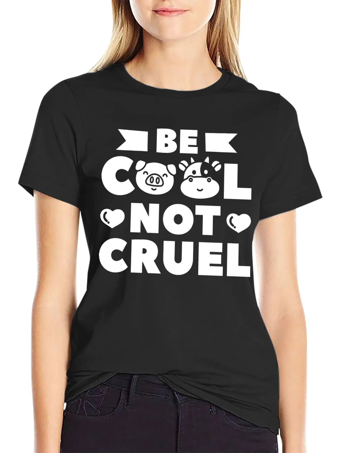 Be Cool Not Cruel Vegan Vegetarian Plant Based Classic Fit Graphic Tee For Daily Comfort – Unisex Cotton Shirt
