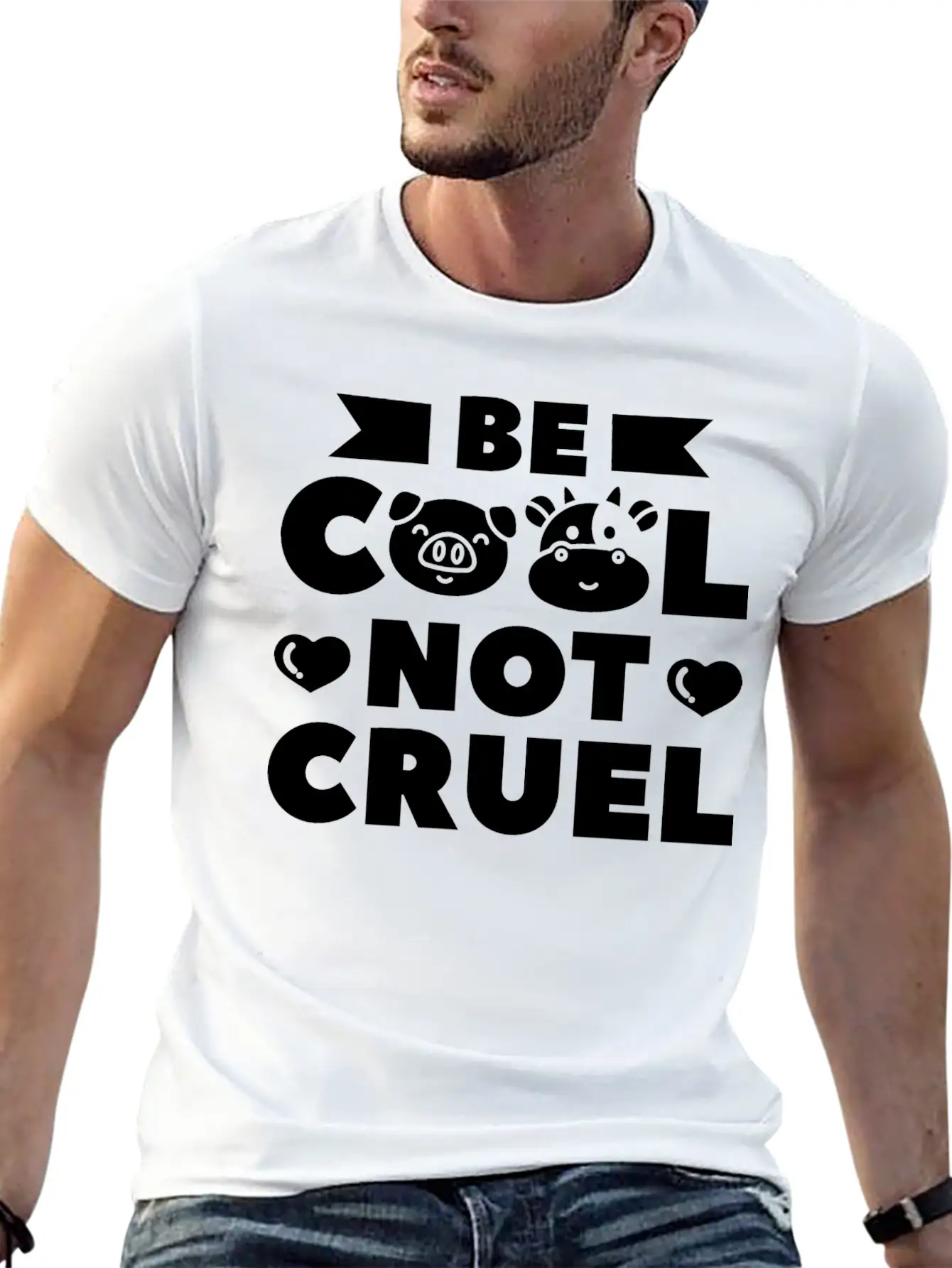 Be Cool Not Cruel Vegan Vegetarian Plant Based Classic Fit Graphic Tee For Daily Comfort – Unisex Cotton Shirt