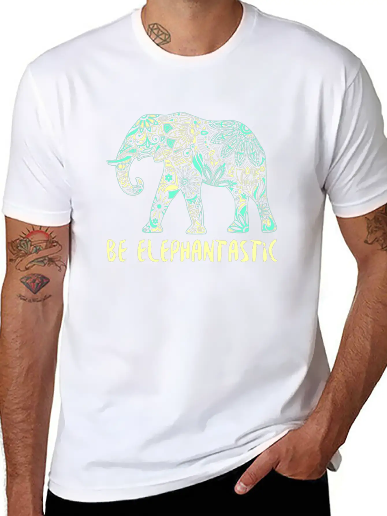 Be Elephantastic Boho Elephant Art Unisex Casual T-Shirt – Clean Design For Daily Comfort
