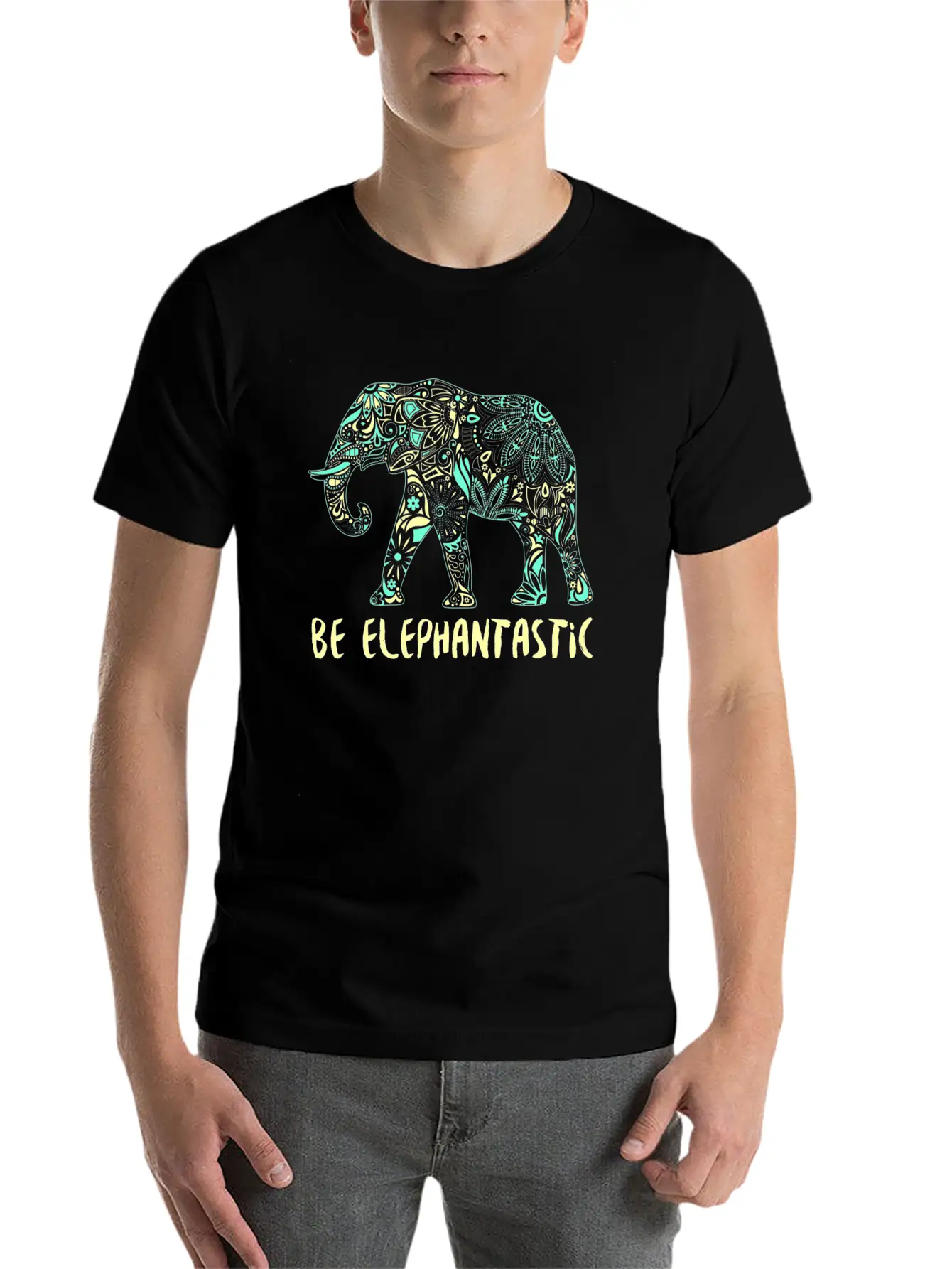 Be Elephantastic Boho Elephant Art Unisex Casual T-Shirt – Clean Design For Daily Comfort