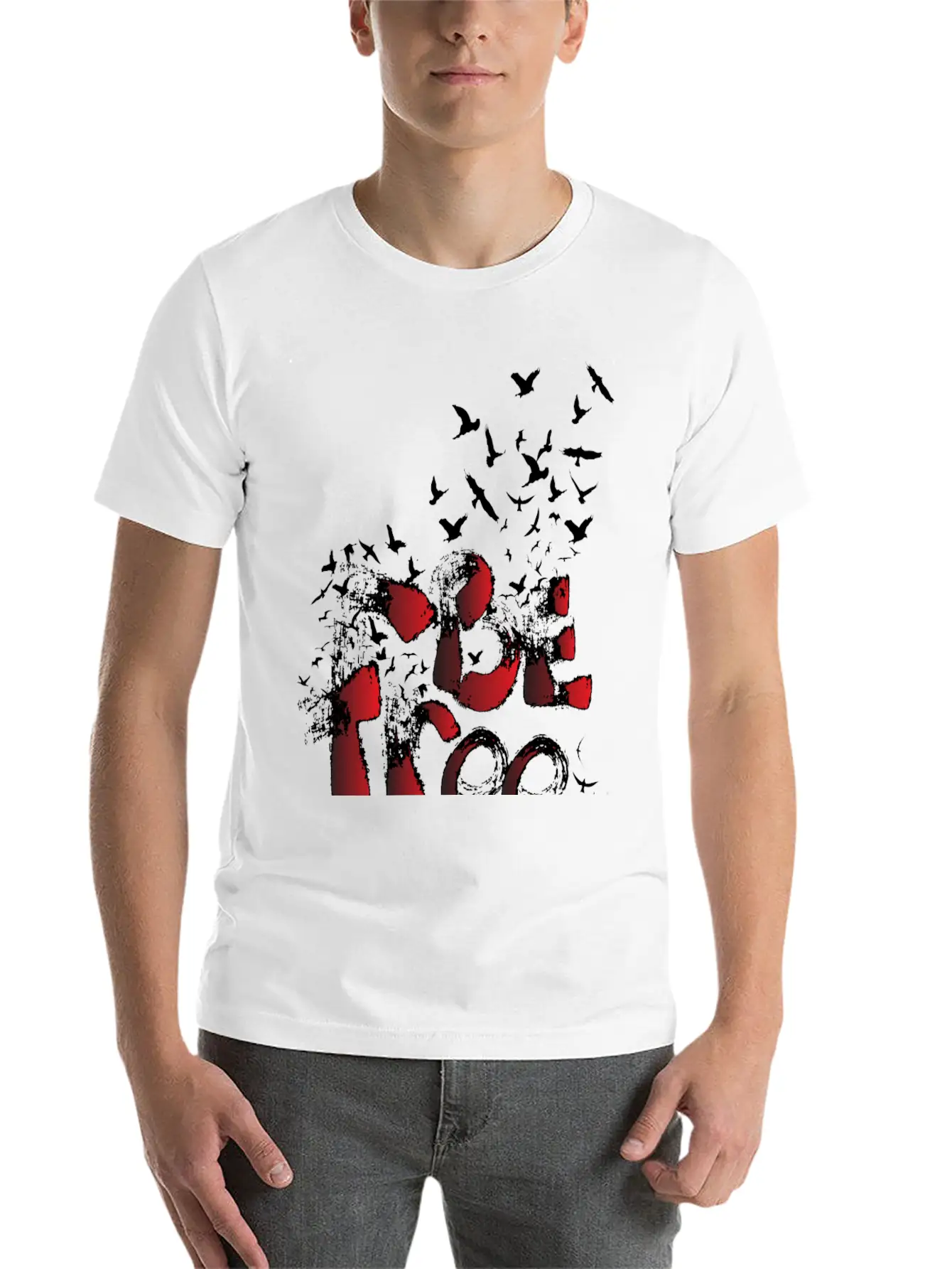 BE FREE Typography Soft Cotton Short Sleeve Tee – Unisex Wardrobe Staple