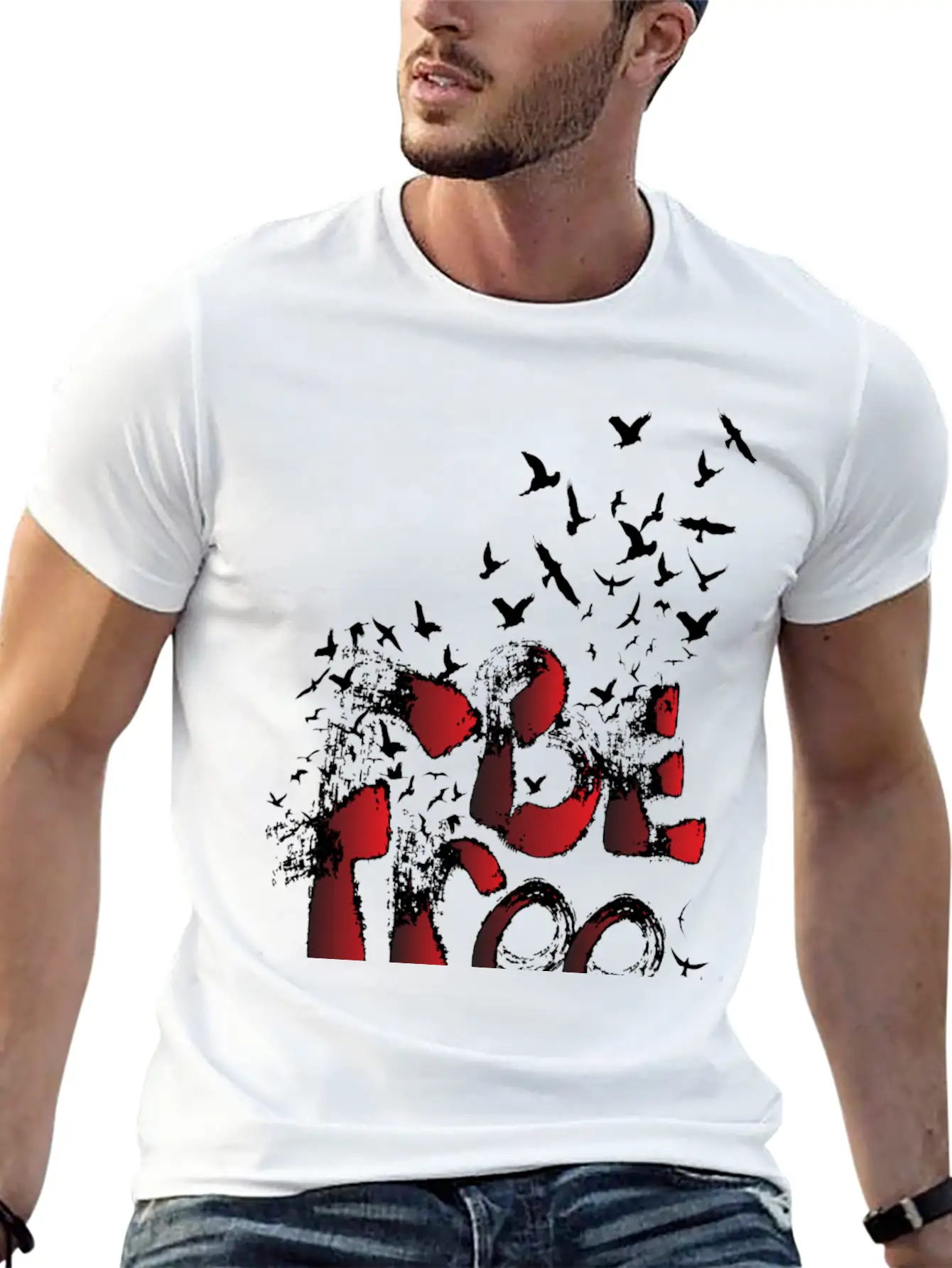BE FREE Typography Soft Cotton Short Sleeve Tee – Unisex Wardrobe Staple