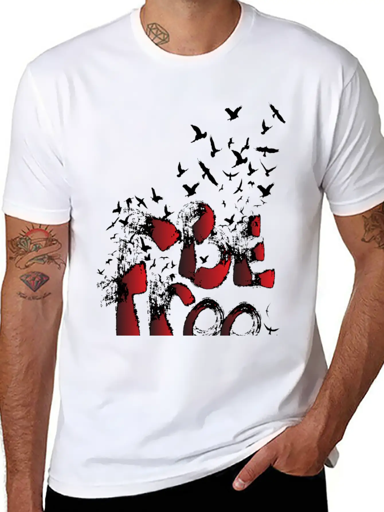 BE FREE Typography Soft Cotton Short Sleeve Tee – Unisex Wardrobe Staple
