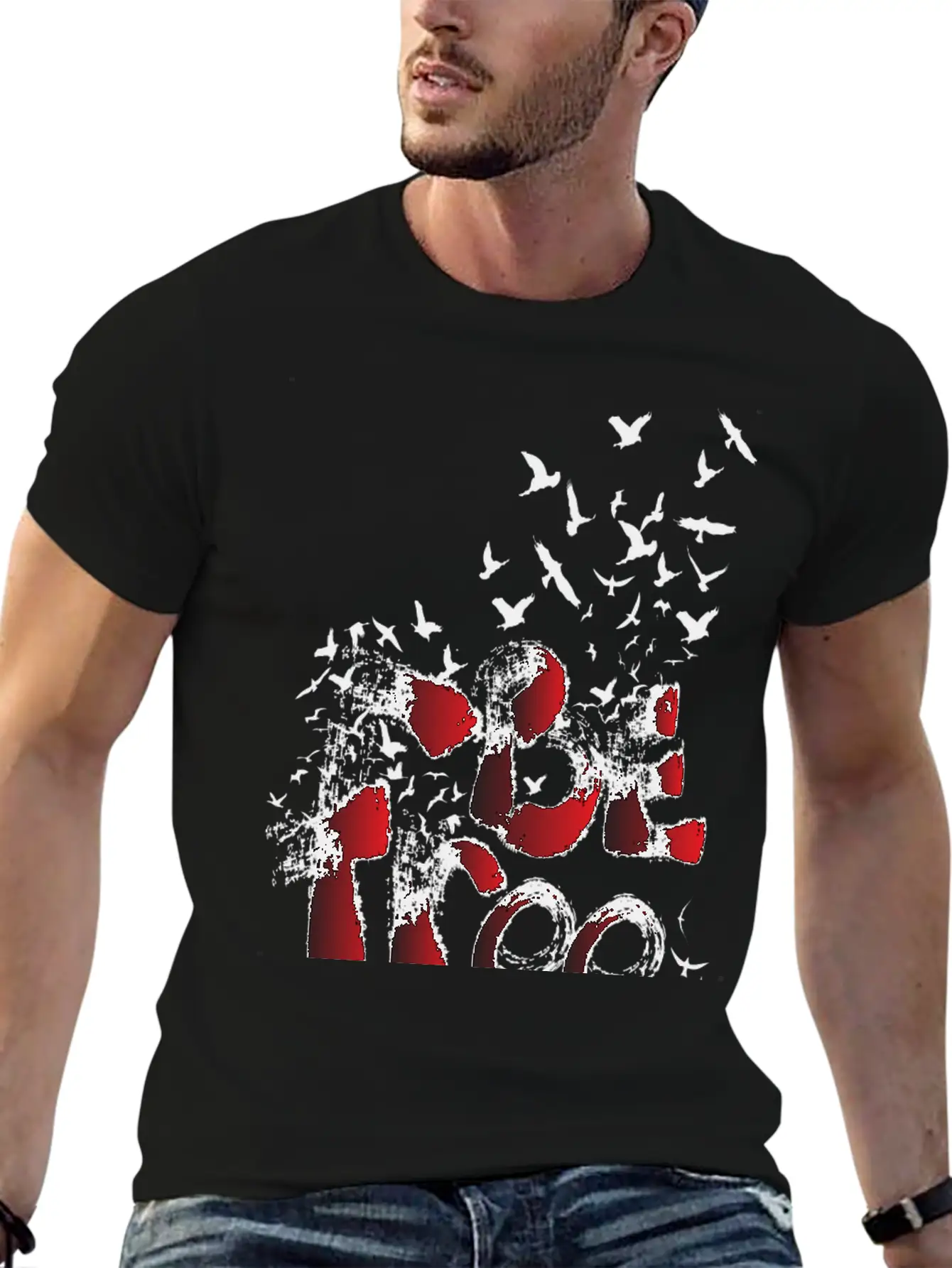 BE FREE Typography Soft Cotton Short Sleeve Tee – Unisex Wardrobe Staple