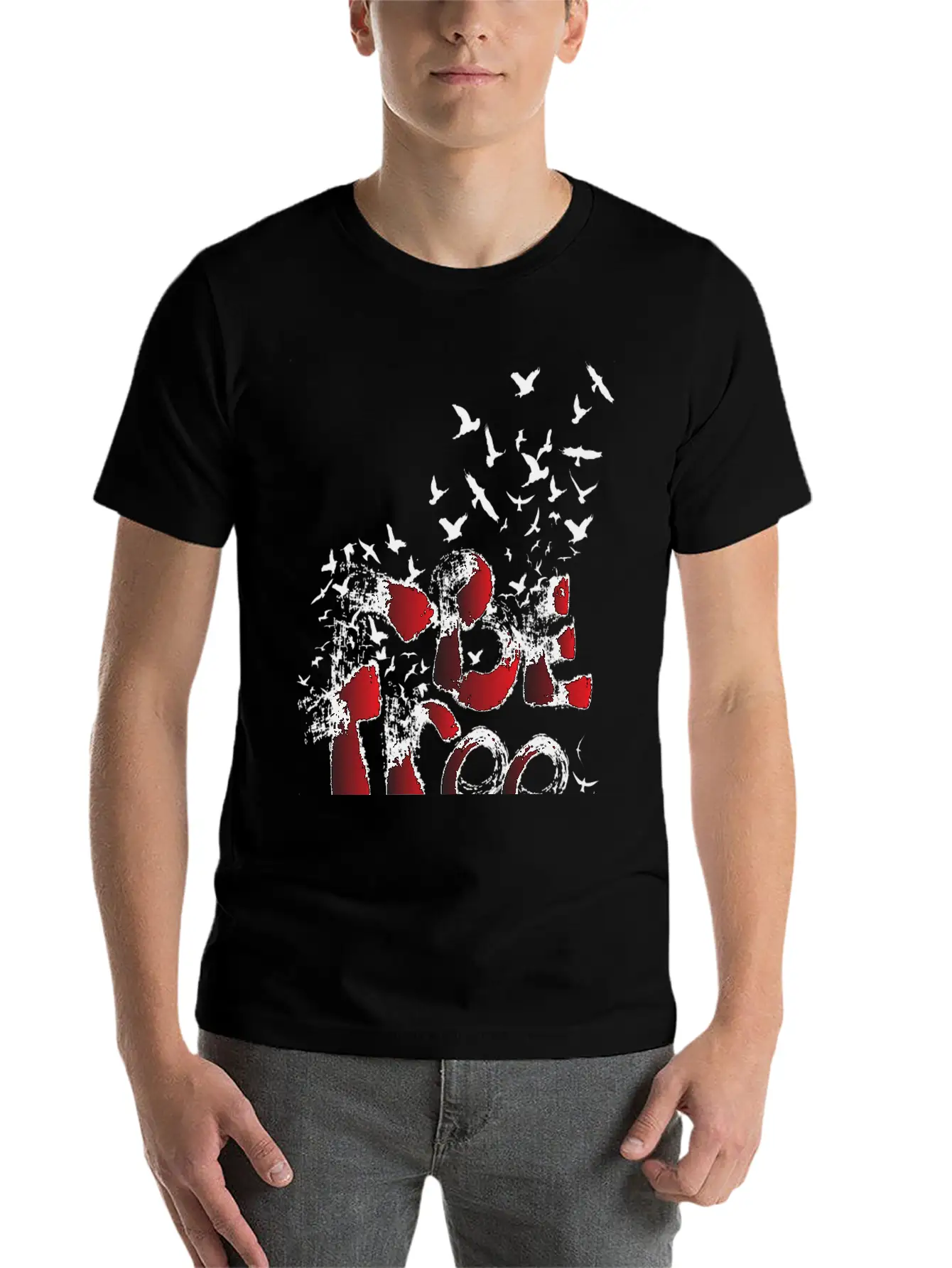 BE FREE Typography Soft Cotton Short Sleeve Tee – Unisex Wardrobe Staple