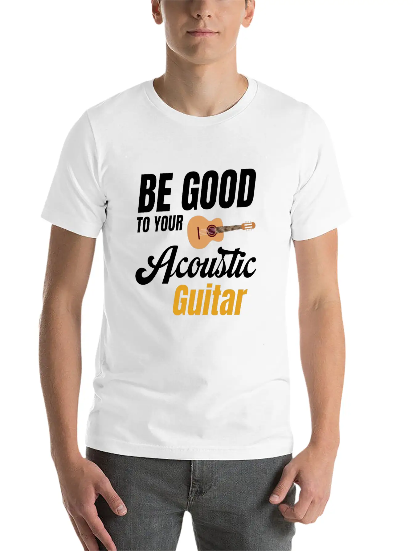 Be Good To Your Wood Acoustic Guitar Lover Band Soft Cotton Short Sleeve Tee – Unisex Wardrobe Staple