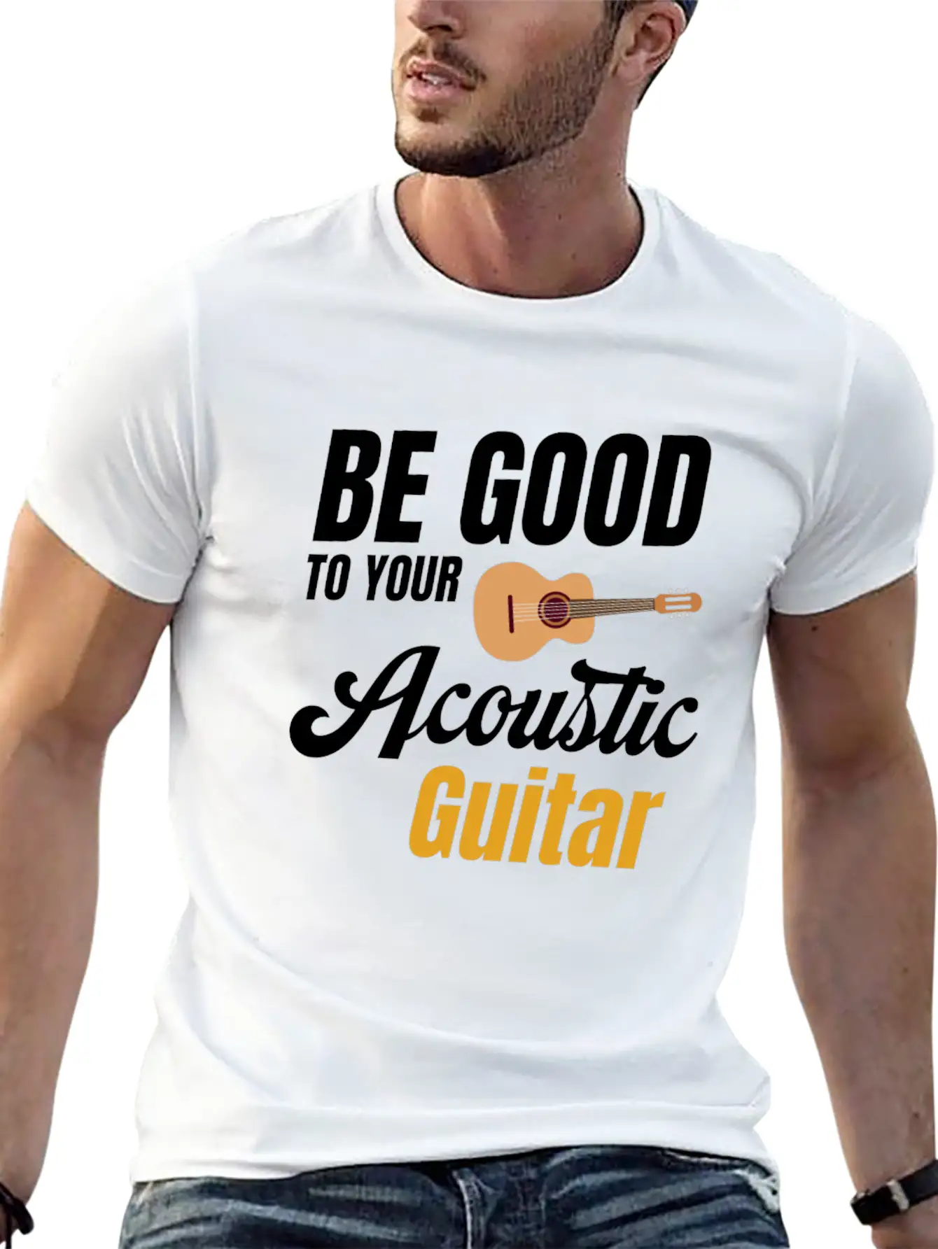 Be Good To Your Wood Acoustic Guitar Lover Band Soft Cotton Short Sleeve Tee – Unisex Wardrobe Staple
