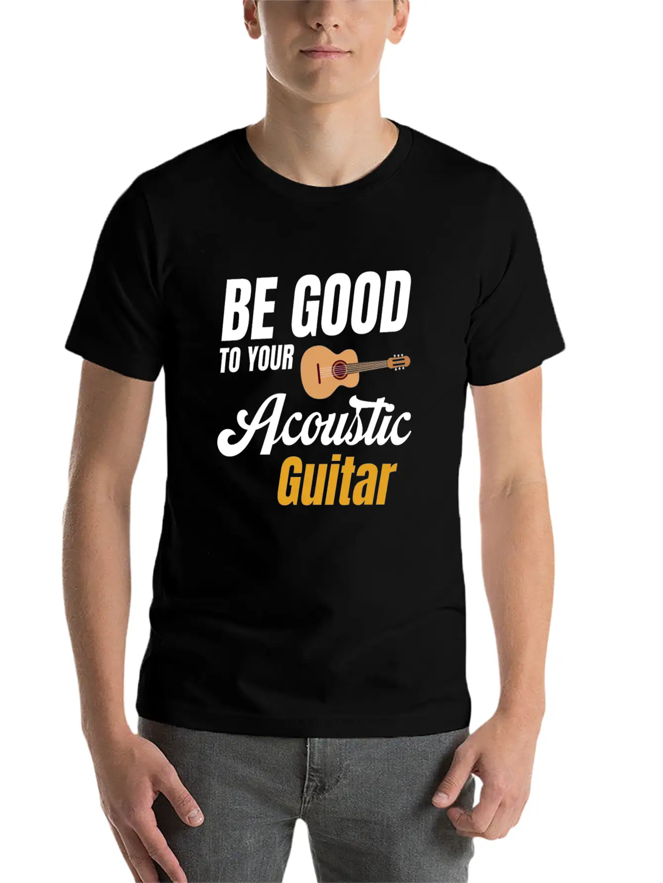 Be Good To Your Wood Acoustic Guitar Lover Band Soft Cotton Short Sleeve Tee – Unisex Wardrobe Staple
